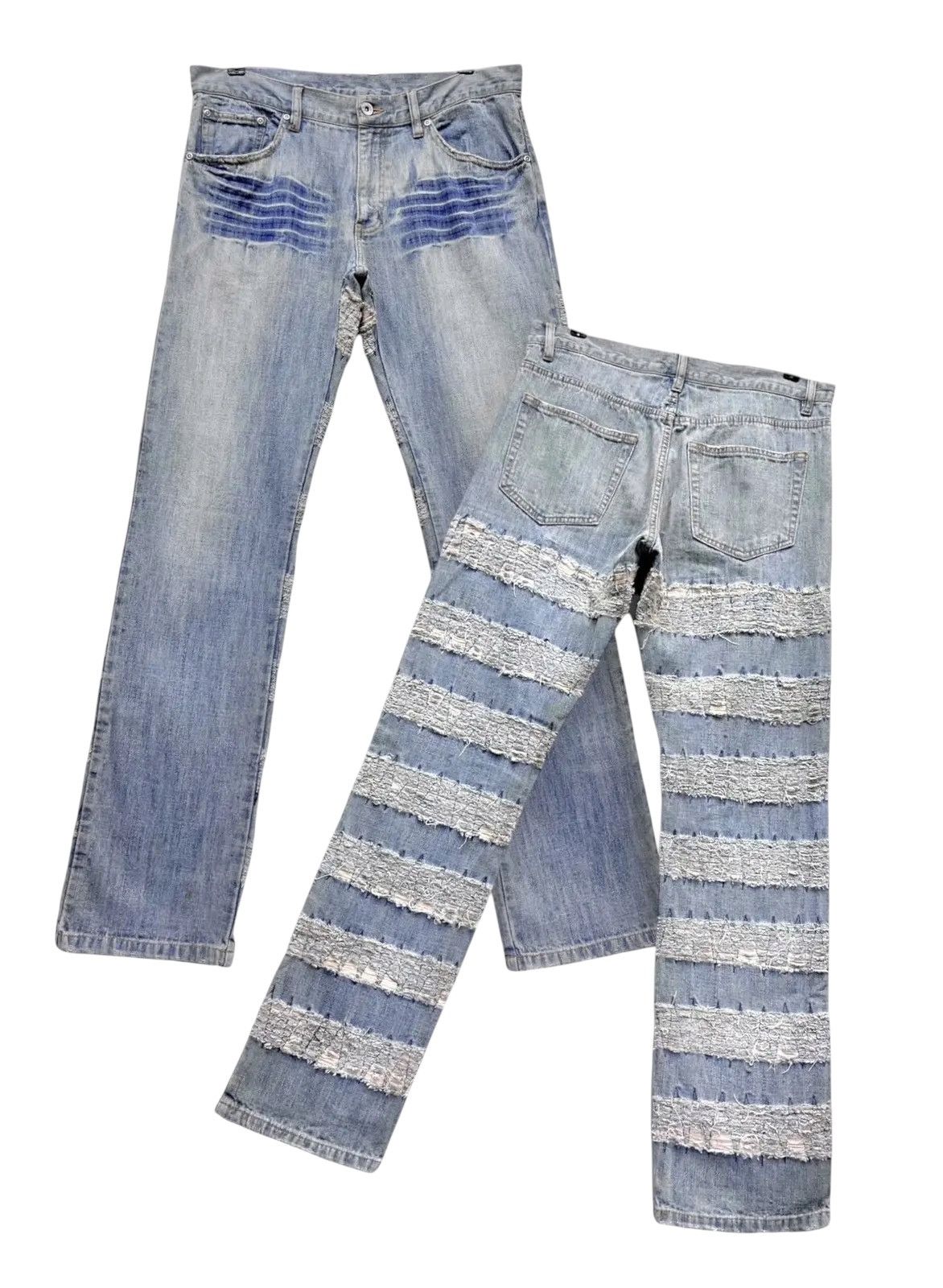 Japanese Brand 🔥RARE🔥Vtg GUMU INTERNATIONAL Designer Distressed Lightwash Size US 32 / EU 48 - 1 Thumbnail