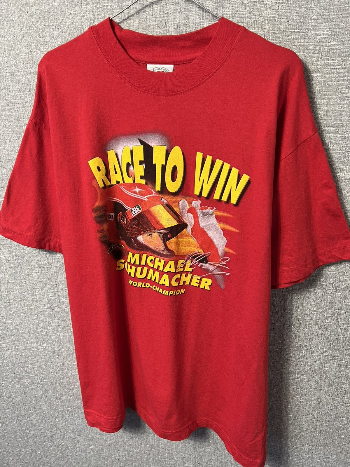 NASCAR Vintage 90s Michael Schumacher “ Race To Win” T-Shirt Size US L / EU 52-54 / 3 - 2 Thumbnail