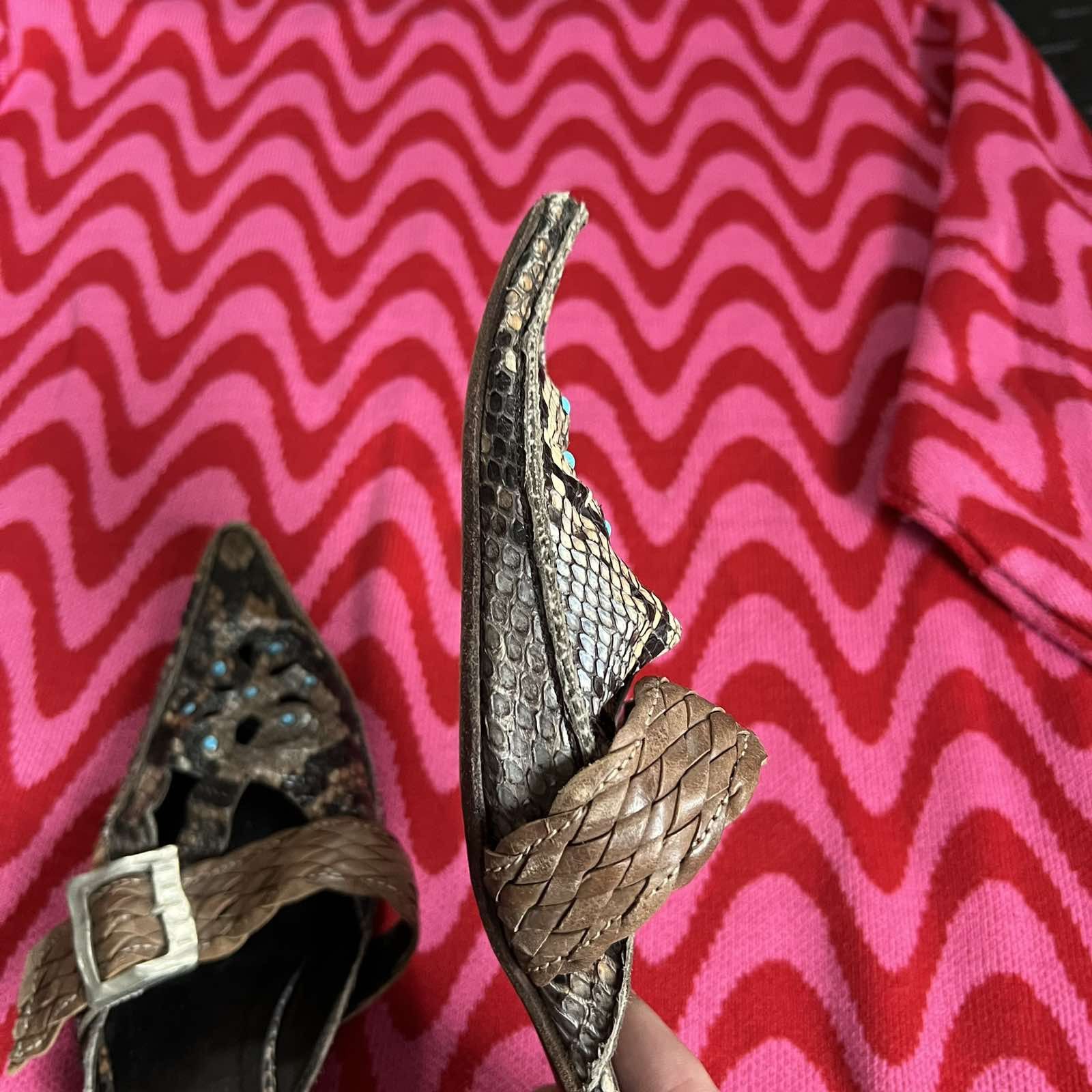 Designer × Leather × Vintage AKETOHN python Leather Heels Printed Italy Size 38 Size US 8 / IT 38 - 11 Thumbnail