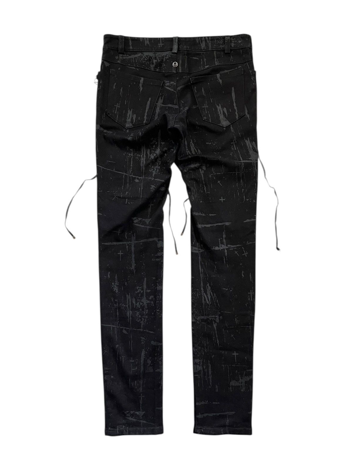 Seditionaries H. Naoto Cross Print Lace Up Skinny Jeans Seditionaries Size US 31 - 2 Thumbnail