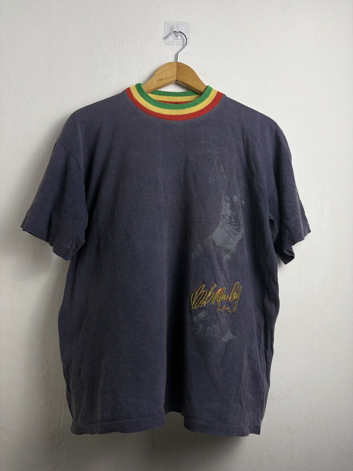 Bob Marley 🔥HOT🔥VINTAGE BOB MARLEY RASTA VERY RARE TEE Size US L / EU 52-54 / 3 - 1 Thumbnail
