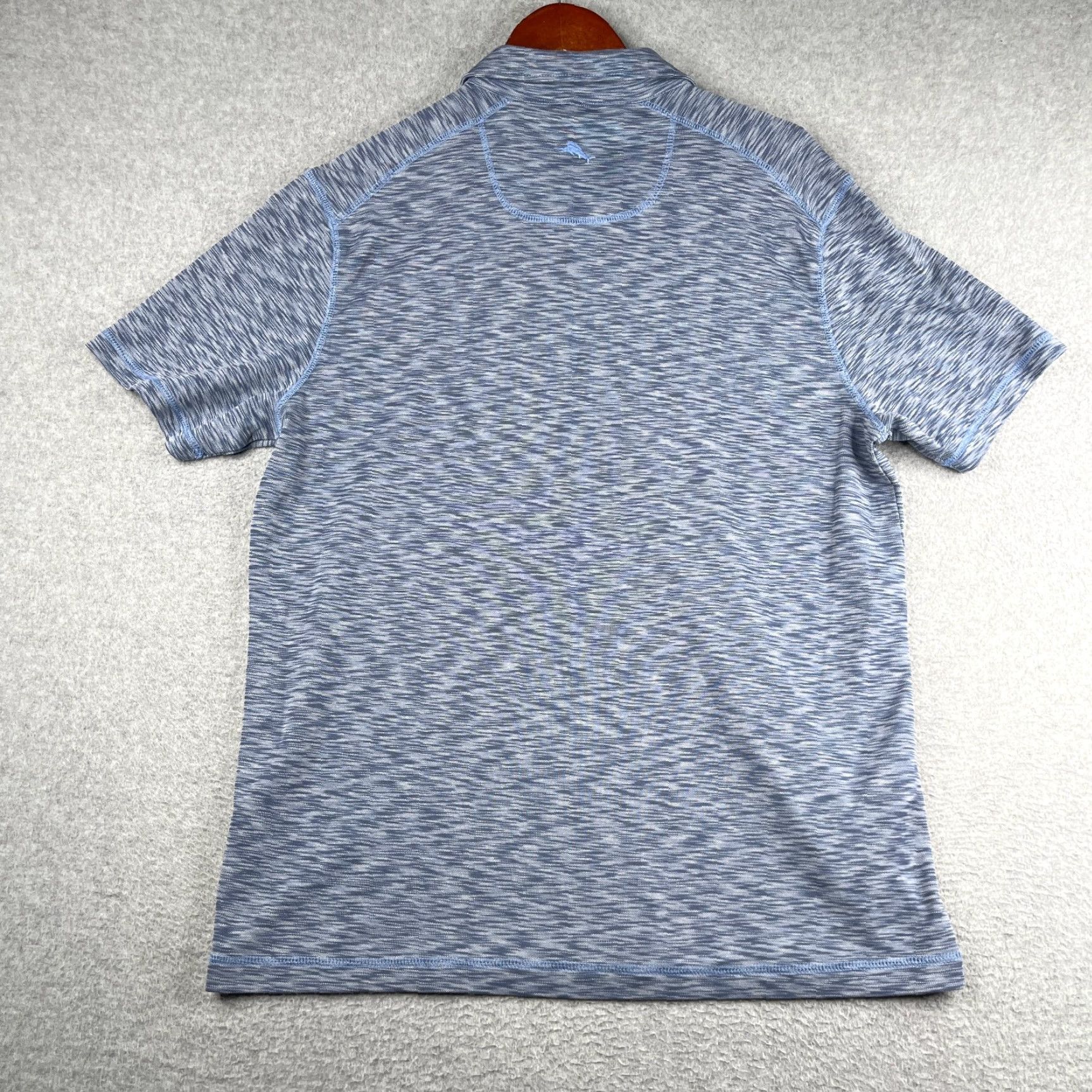Tommy Bahama Tommy Bahama Polo Shirt Mens Large Navy Blue Heather Performance Stretch Knit Short Sleeve Regular Fit Solid - Golf Dress Shirt Size US L / EU 52-54 / 3 - 4 Thumbnail