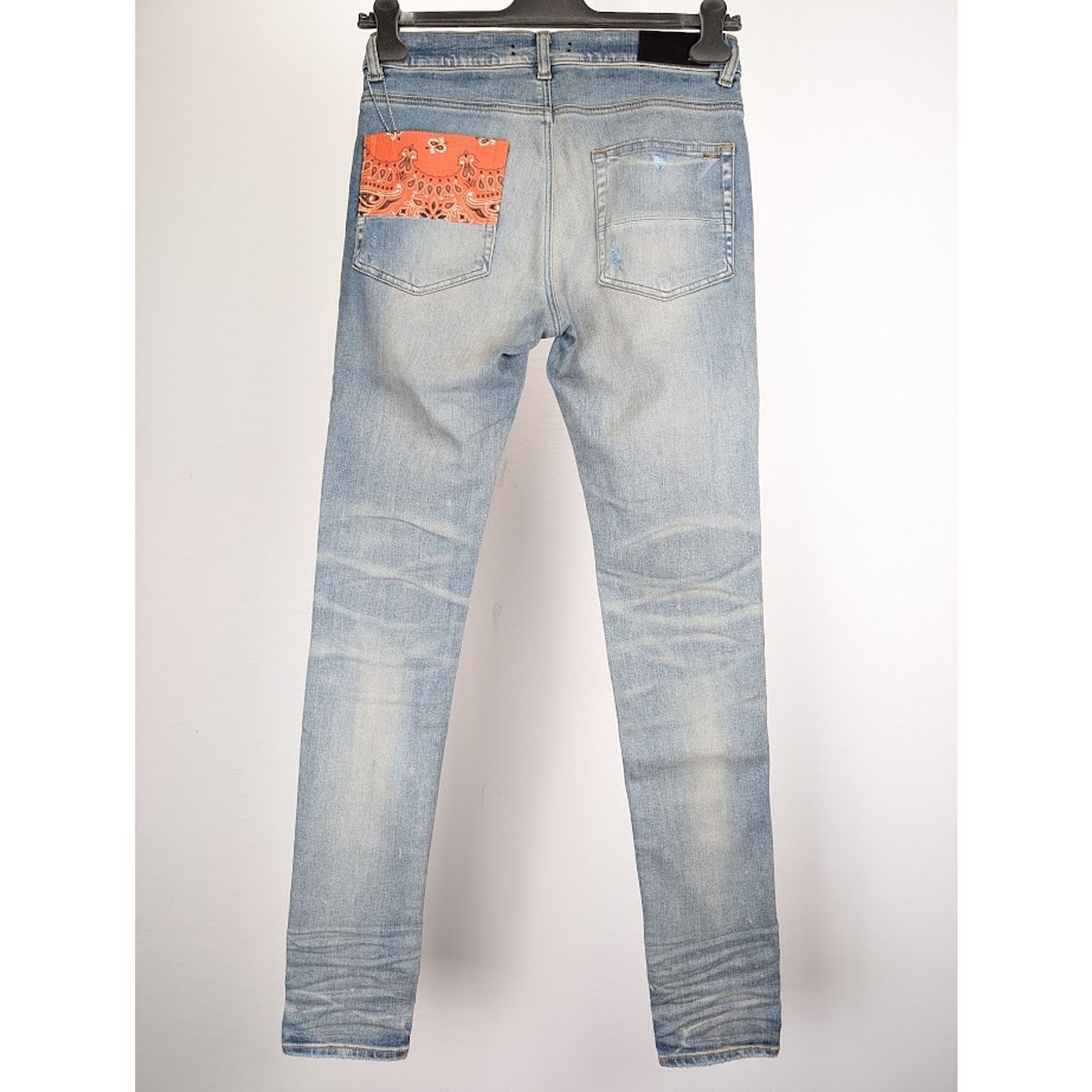 Amiri o1rshd1 Vintage Bandana Artpatch Jeans in Clay Indigo Size US 29 - 13 Thumbnail