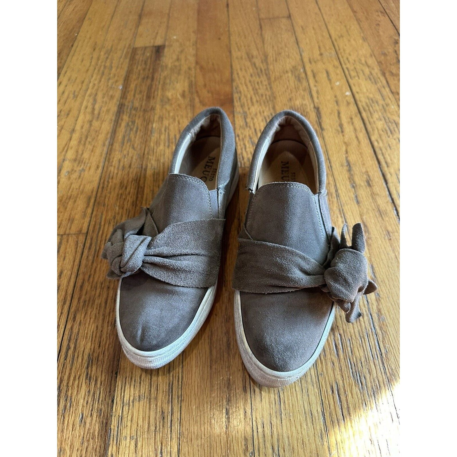 Other Sesto Meucci Suede Sneaker Bow Dark Taupe Slip On Size 8M Size US 8 / IT 38 - 7 Thumbnail
