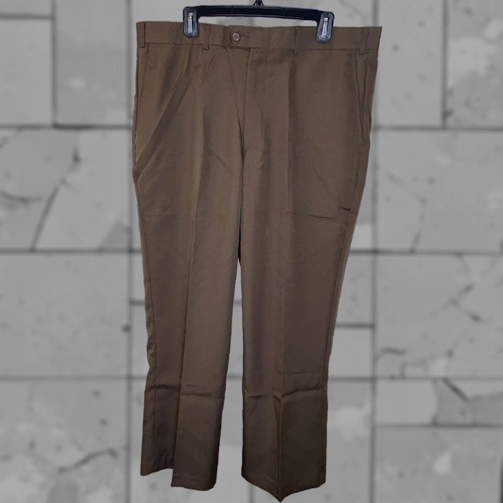 Haband VINTAGE Haband Mens Brown Polyester Pleated Dress Pants Size 38 X 29 NWT Mens Pants Regular 29 Inseam Brown Dress Pants Size US 38 / EU 54 - 1 Thumbnail