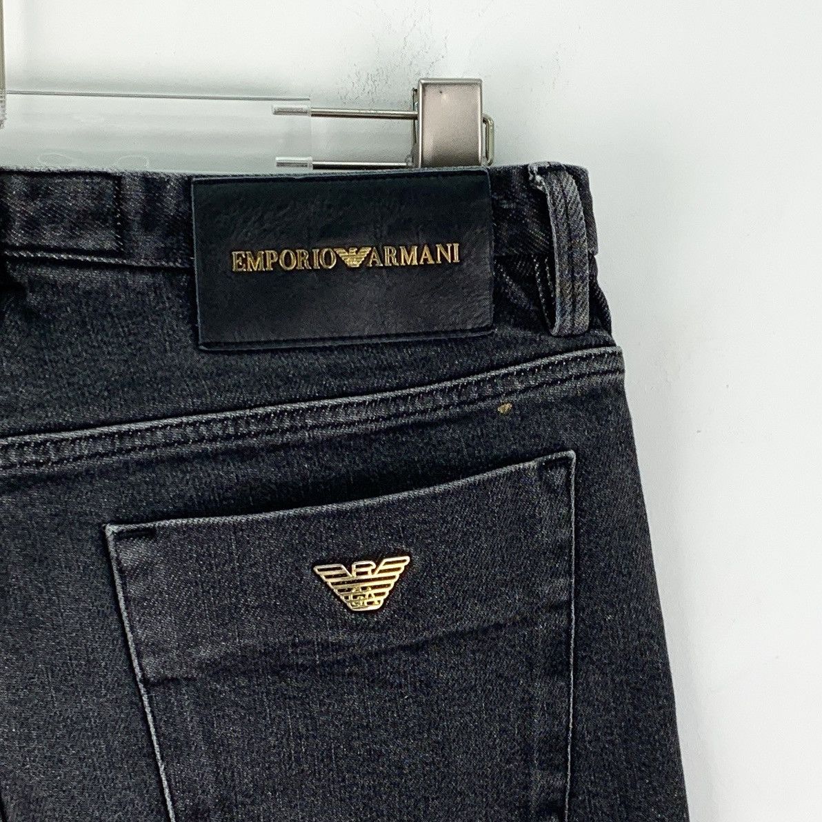 Armani Armani Black Casual Denim Pants With Pocket Logo K26WX Size 29" - 5 Thumbnail