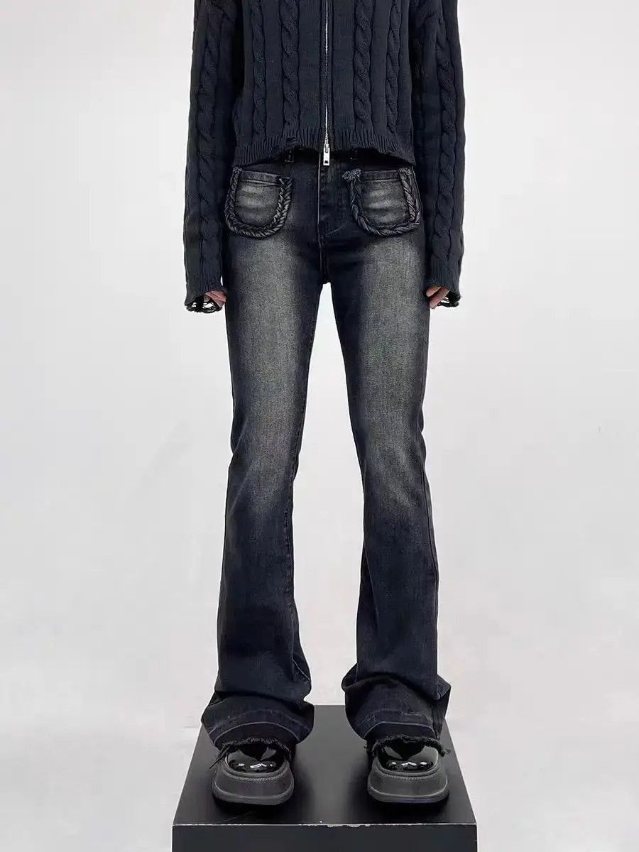 Japanese Brand Street wash skinny stretch micro-flared versatile jeans Size US 30 / EU 46 - 3 Thumbnail