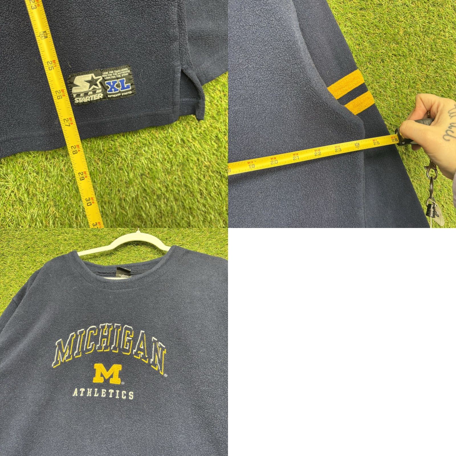 Starter VINTAGE Starter Michigan Wolverines Sweatshirt Mens XL Fleece Crewneck Blue Logo Sweatshirt Sports Size US XL / EU 56 / 4 - 8 Thumbnail