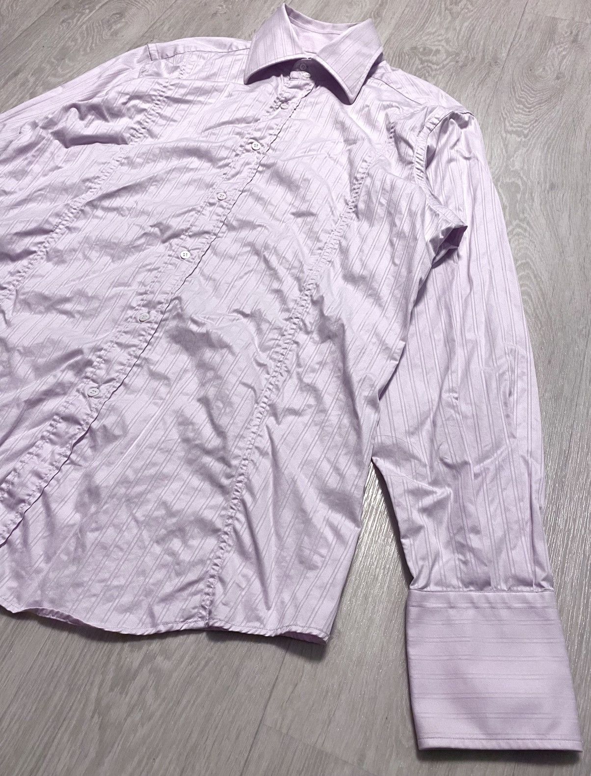 Gucci Vintage Gucci by Tom Ford Pink Long Sleeve Striped Shirt Size US S / EU 44-46 / 1 - 7 Thumbnail
