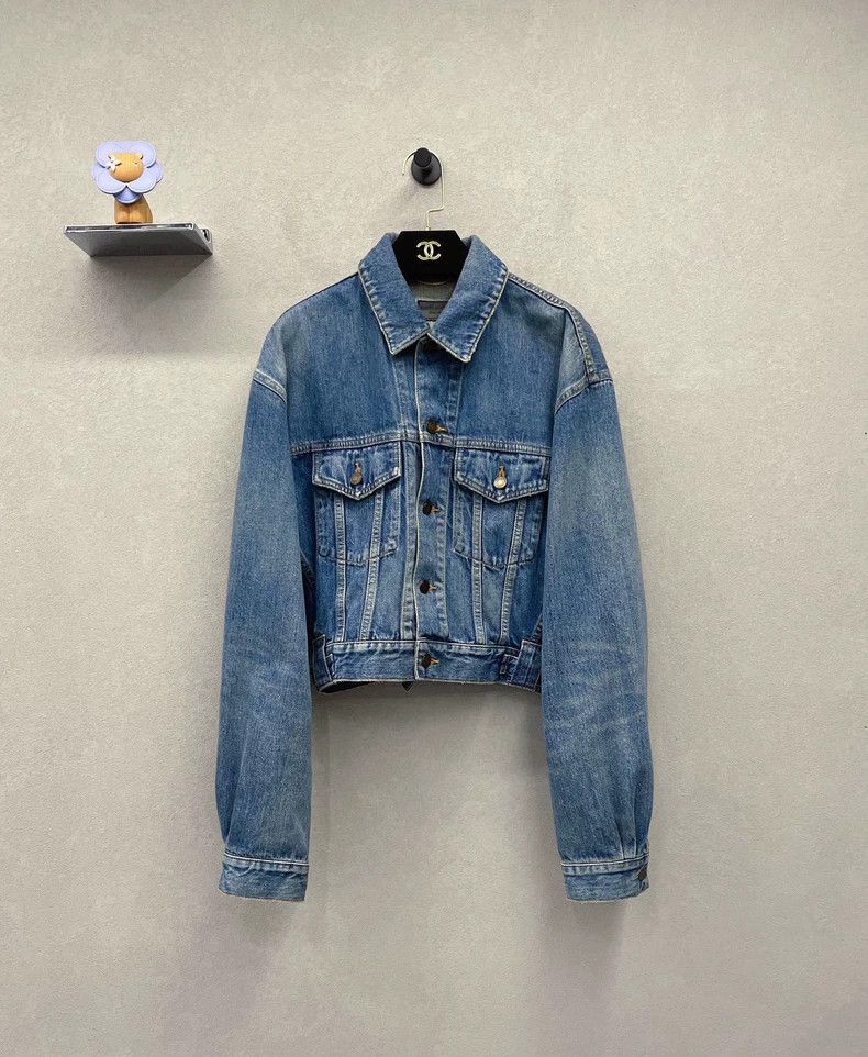 Yves Saint Laurent YSL Short Blue Denim Jacket Size US M / EU 48-50 / 2 - 1 Thumbnail