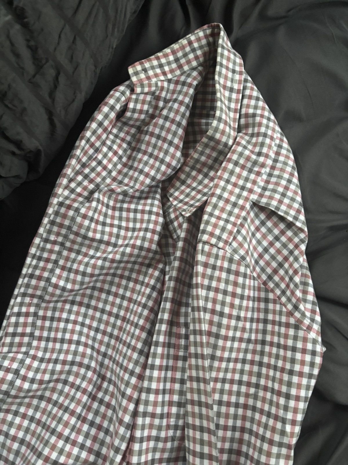 Thom Browne Thom Browne Check Button-Up Shirt (Red/Grey/White) Size US S / EU 44-46 / 1 - 9 Thumbnail