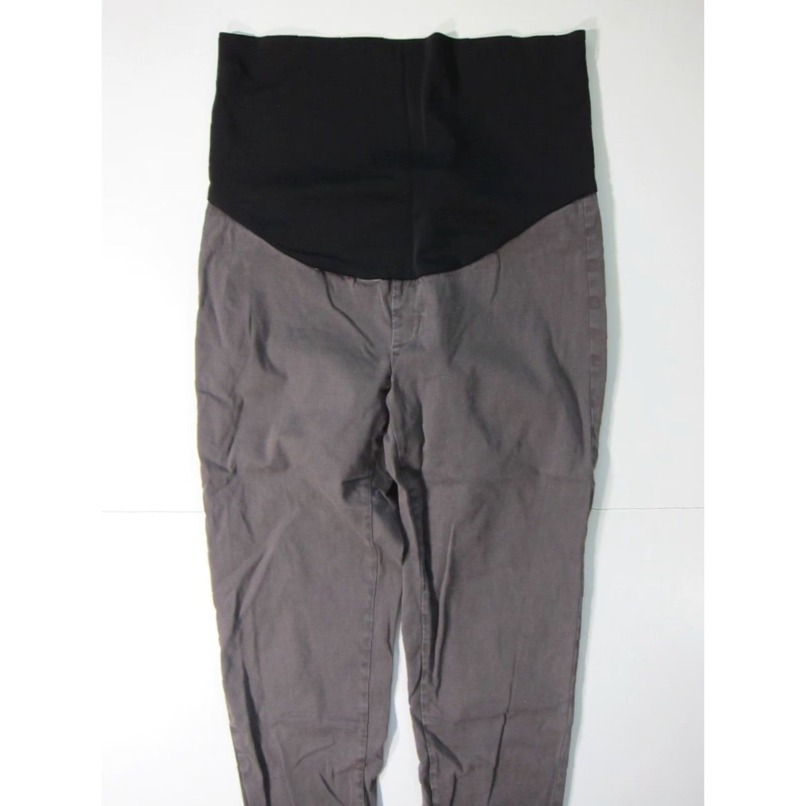 Vintage Lila Ryan Chino Pant Women 10 Maternity Rayon Stretch Grey Black 30" Waist 27" Inseam Regular/Relaxed Tapered Front Pull On Size 32" / US 10 / IT 46 - 5 Thumbnail