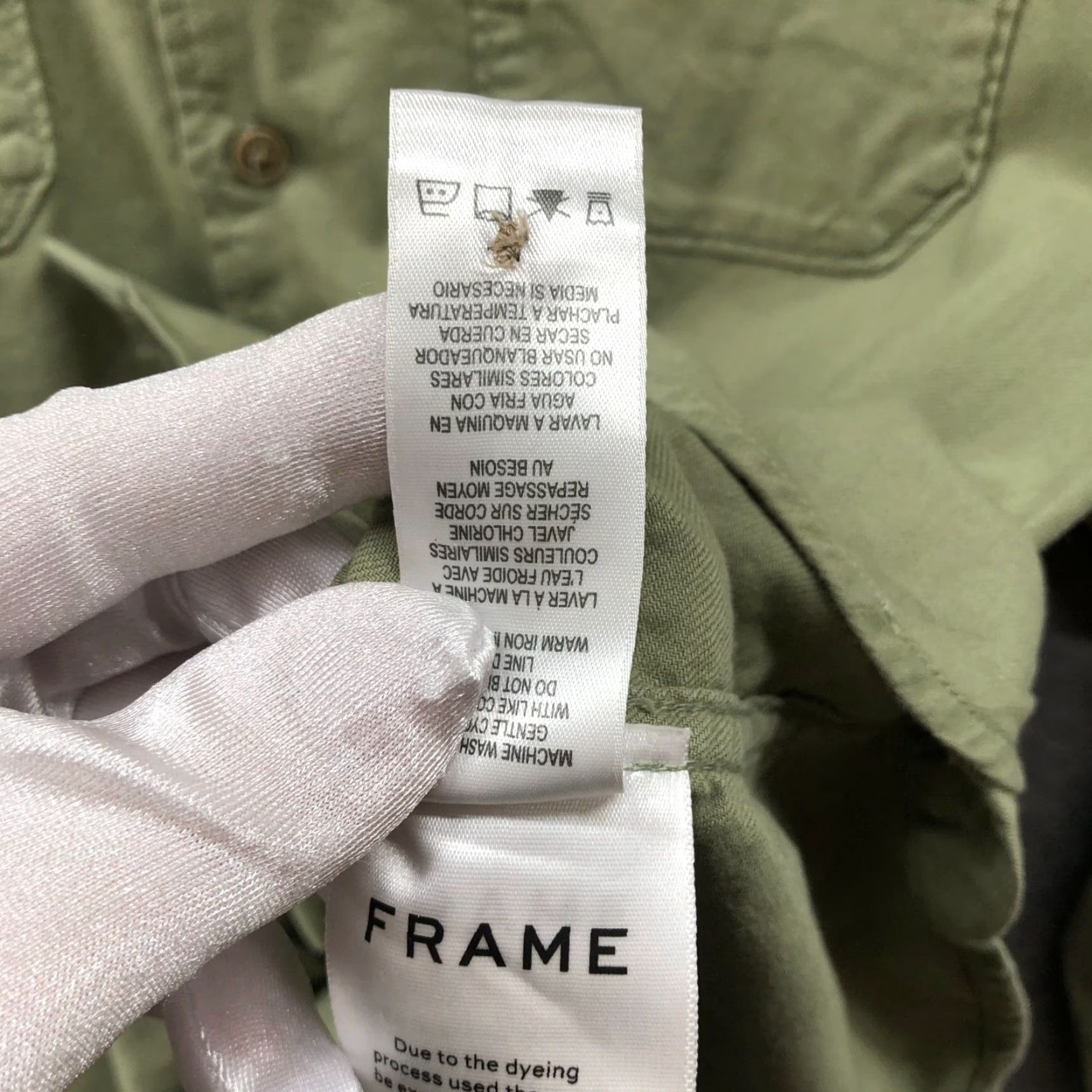 Frame FRAME Long Sleeve Button-Up Shirt Mens L Sage Green Classic Fit Double Pocket Size US L / EU 52-54 / 3 - 7 Thumbnail