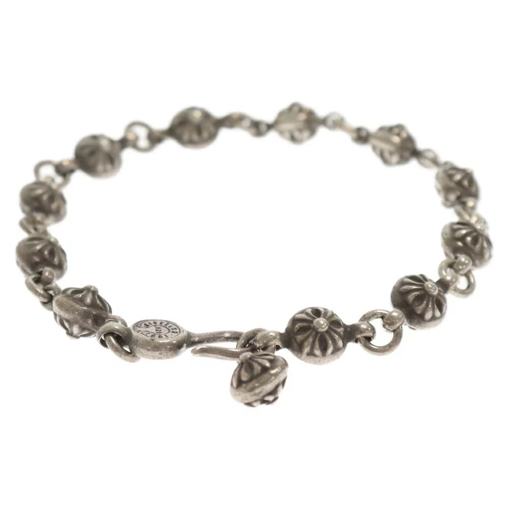 image of Chrome Hearts Plus Ball Bracelet in Silver, Men's