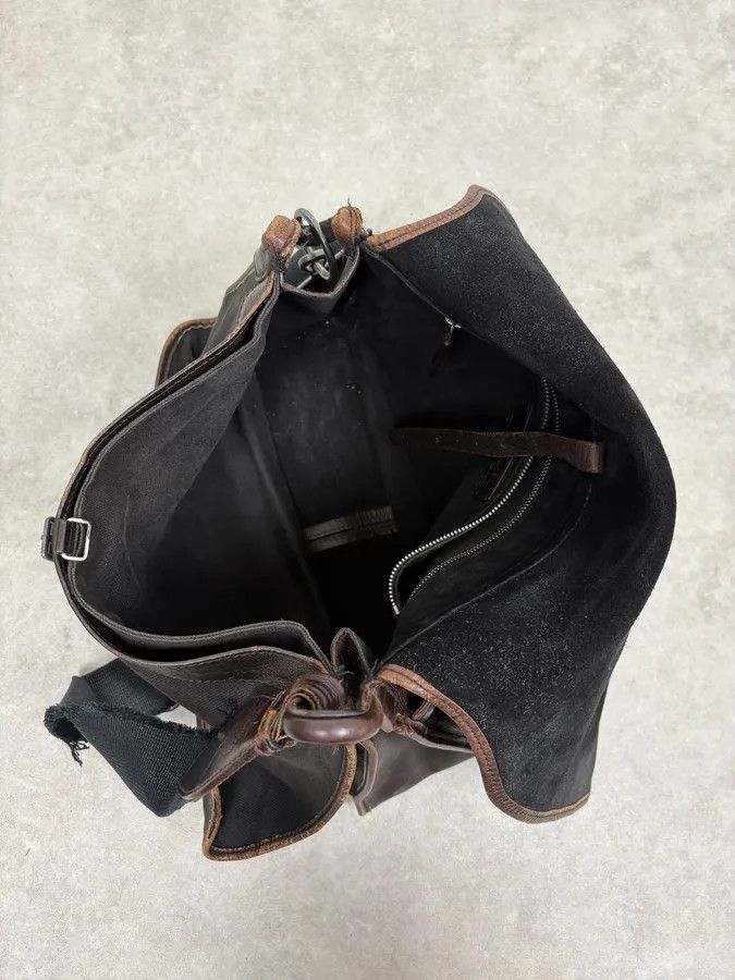 Yves Saint Laurent 2000s Yves Saint Laurent Brown Eroded Leather Shoulder Bag Size ONE SIZE - 7 Thumbnail