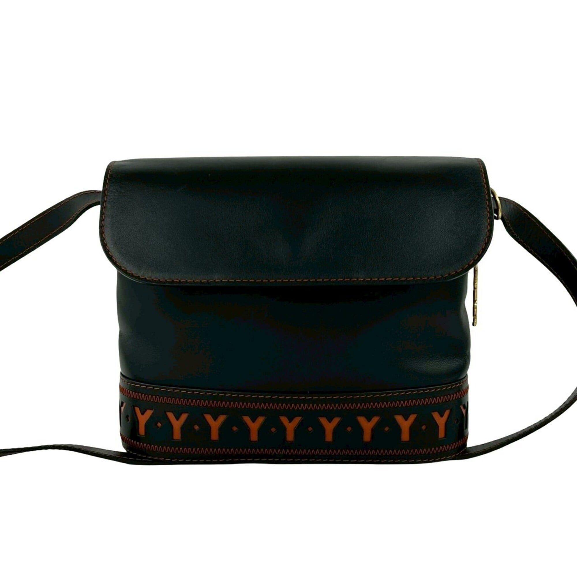 Yves Saint Laurent YVES SAINT LAURENT Cassandra Leather Shoulder Bag with Cutout Hardware, Black, 14153 Size ONE SIZE - 1 Thumbnail