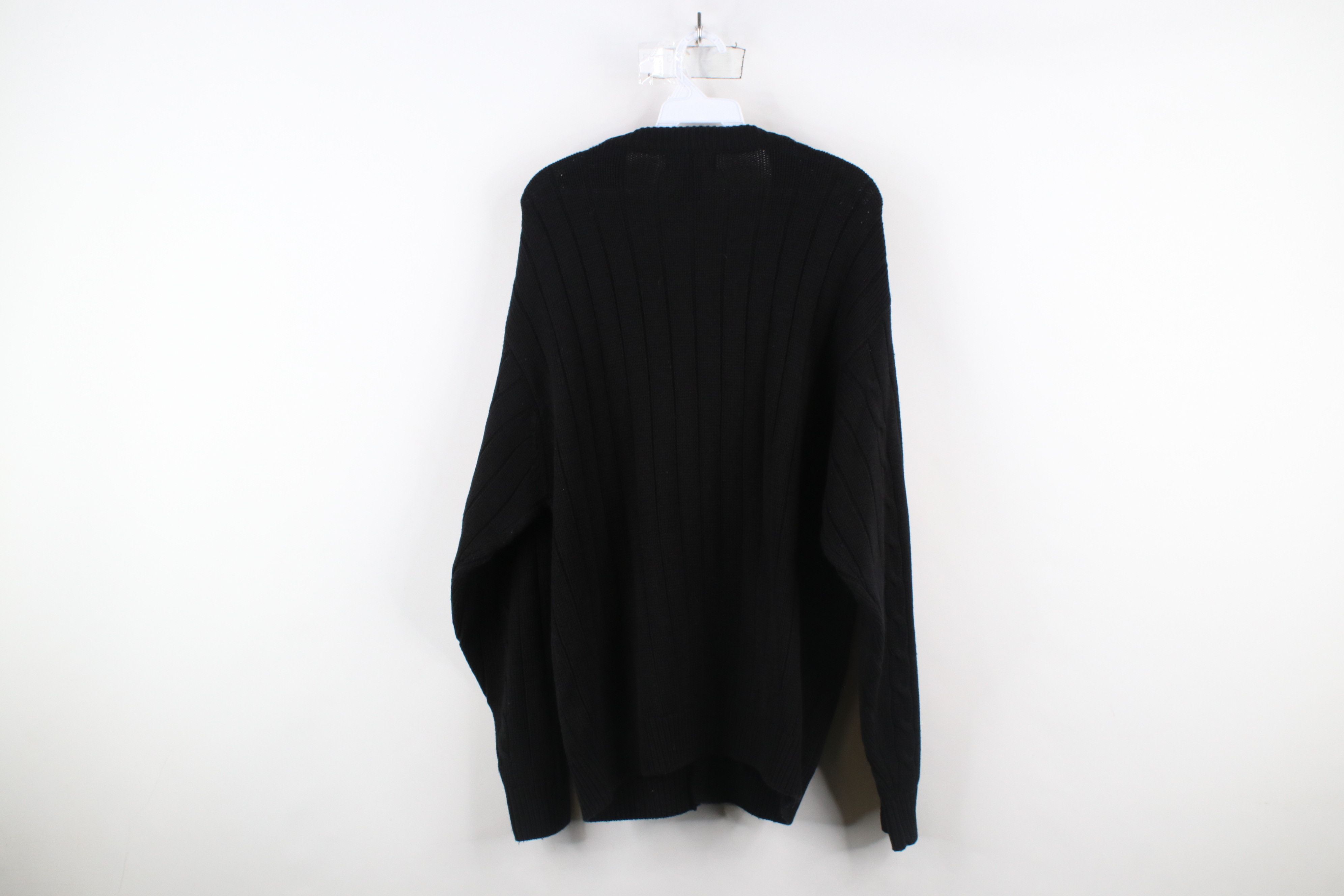 Vintage Vintage 90s Streetwear Cable Ribbed Knit Cardigan Sweater Size US L / EU 52-54 / 3 - 8 Thumbnail