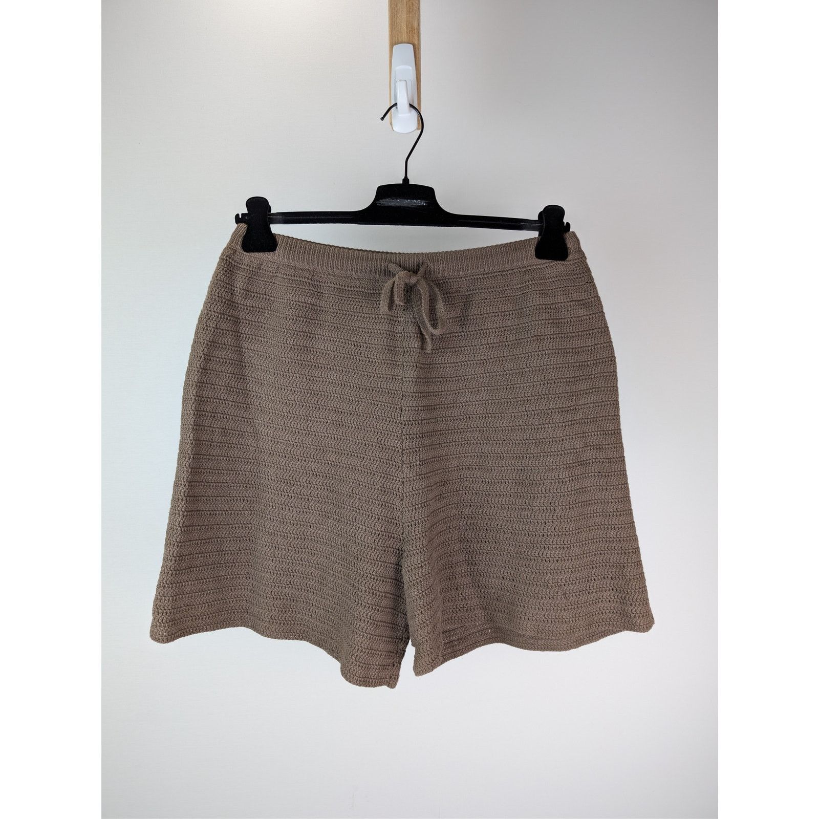 Nanushka o1rshd1 CC20 Caden Crochet-Knit Shorts in Brown Size US 32 / EU 48 - 1 Thumbnail