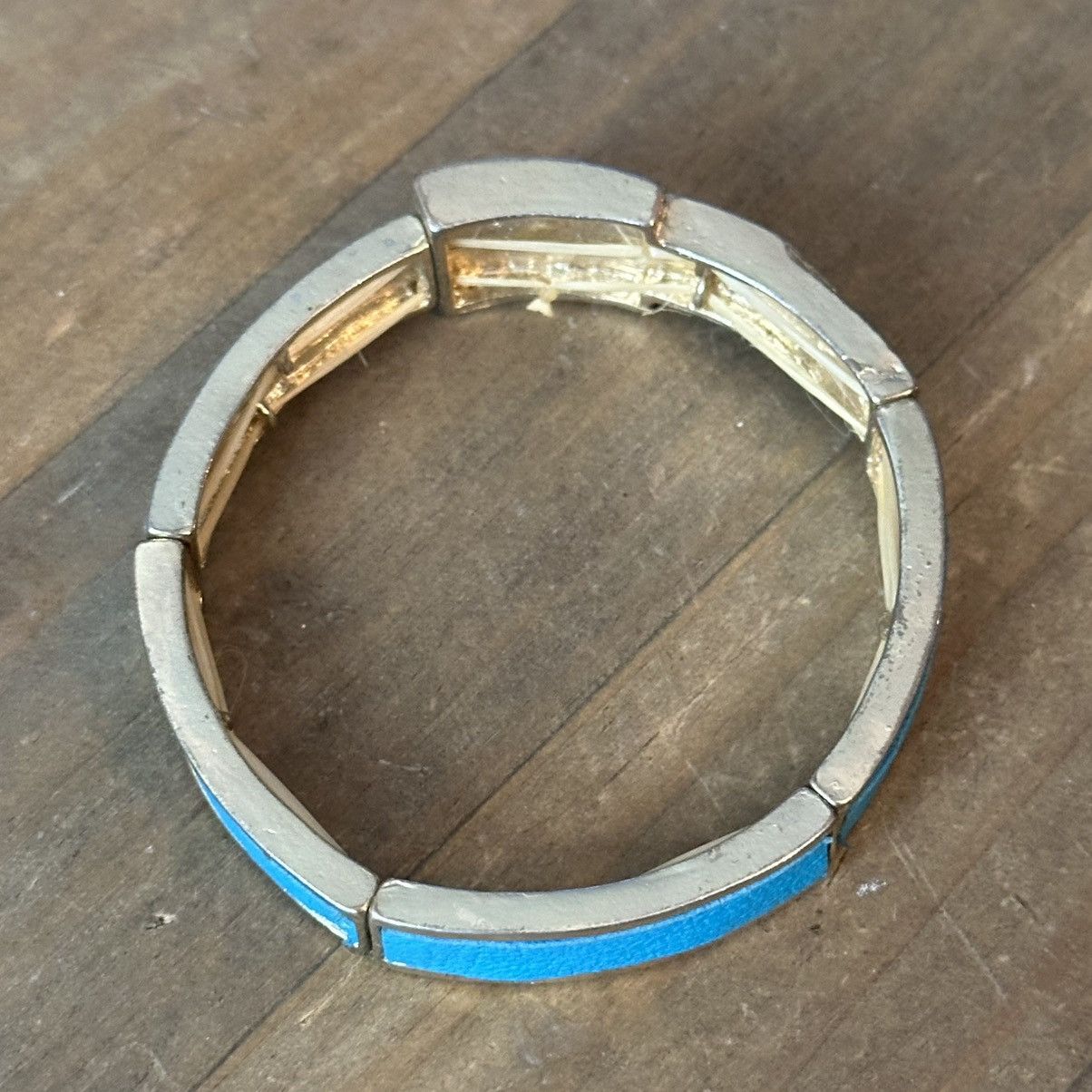Other Turquoise color leather inlay buckle stretch bracelet Size ONE SIZE - 4 Thumbnail