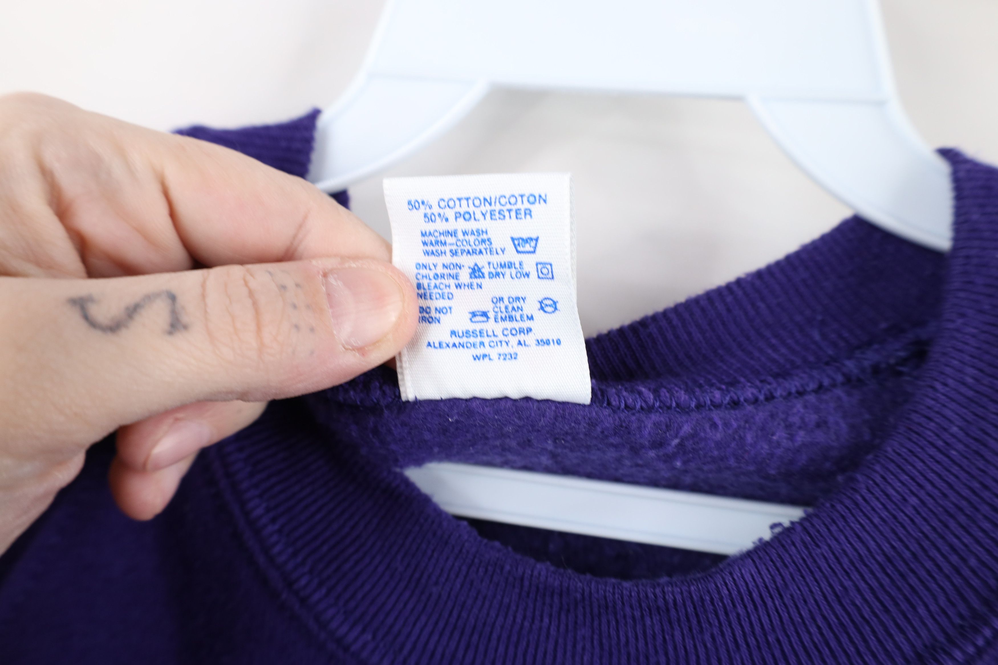 Vintage Vintage 90s Streetwear Blank Crewneck Sweatshirt Purple USA Size M / US 6-8 / IT 42-44 - 5 Thumbnail