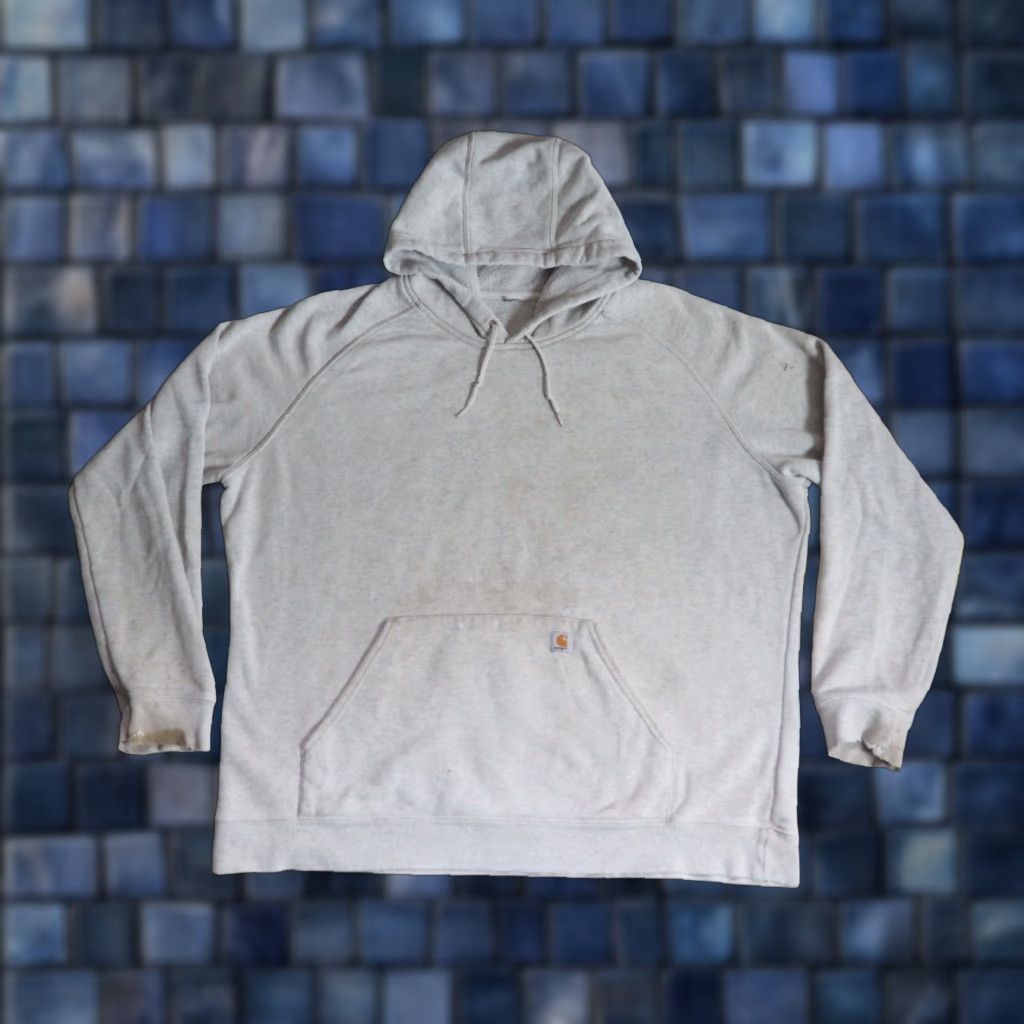 Carhartt VINTAGE Carhartt Hoodie XL Gray 90s Pullover Distressed Faded Size US XL / EU 56 / 4 - 1 Thumbnail