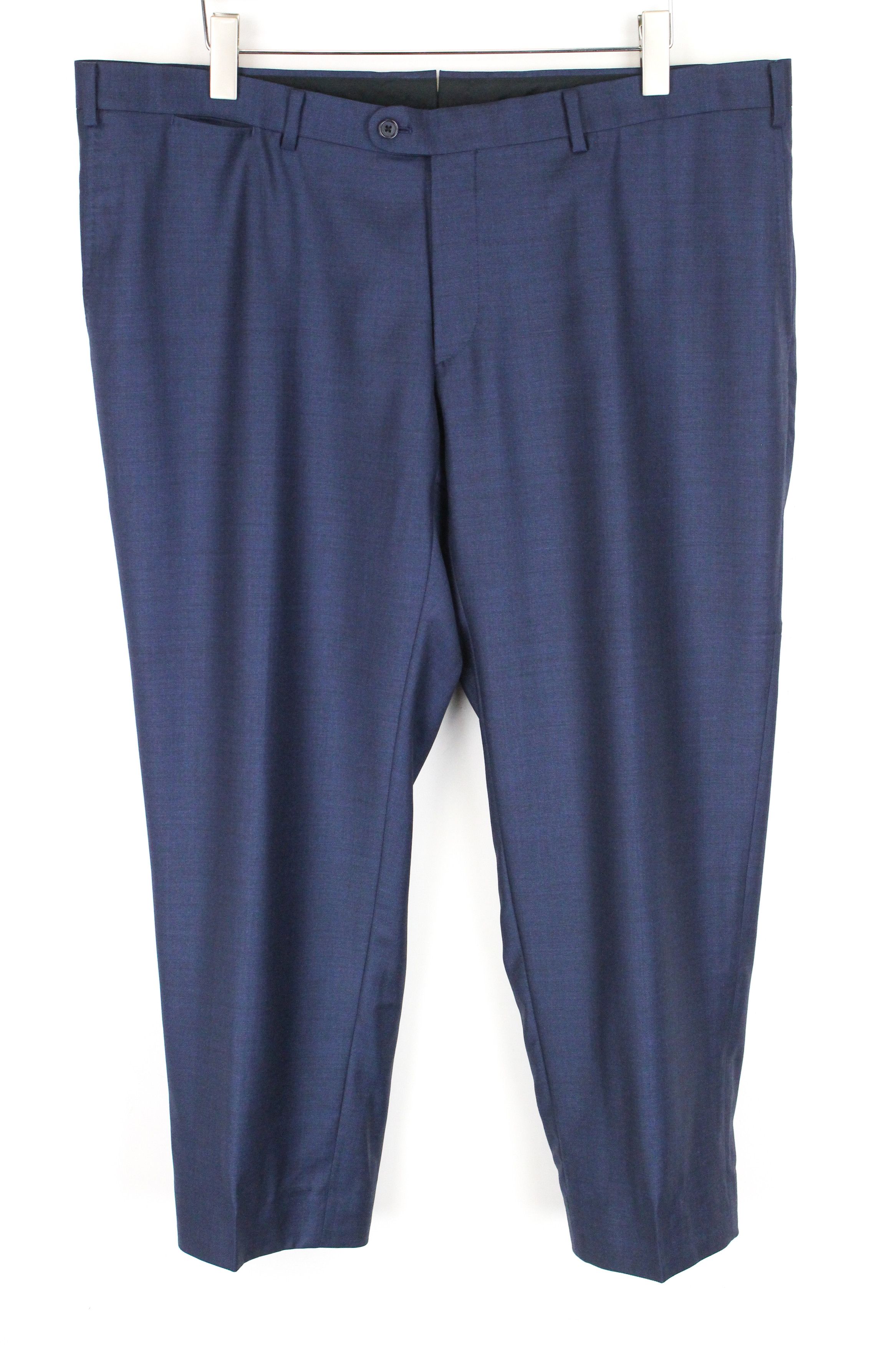Suitsupply LAZIO UK50 Pleated Lined Blue Wool Trousers 61755 Size 50R - 1 Thumbnail