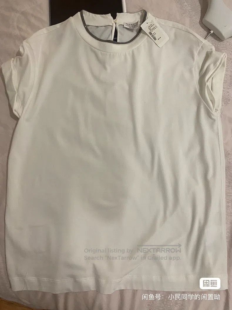 Brunello Cucinelli Brunello Cucinelli White T-shirt Size S / US 4 / IT 40 - 4 Thumbnail