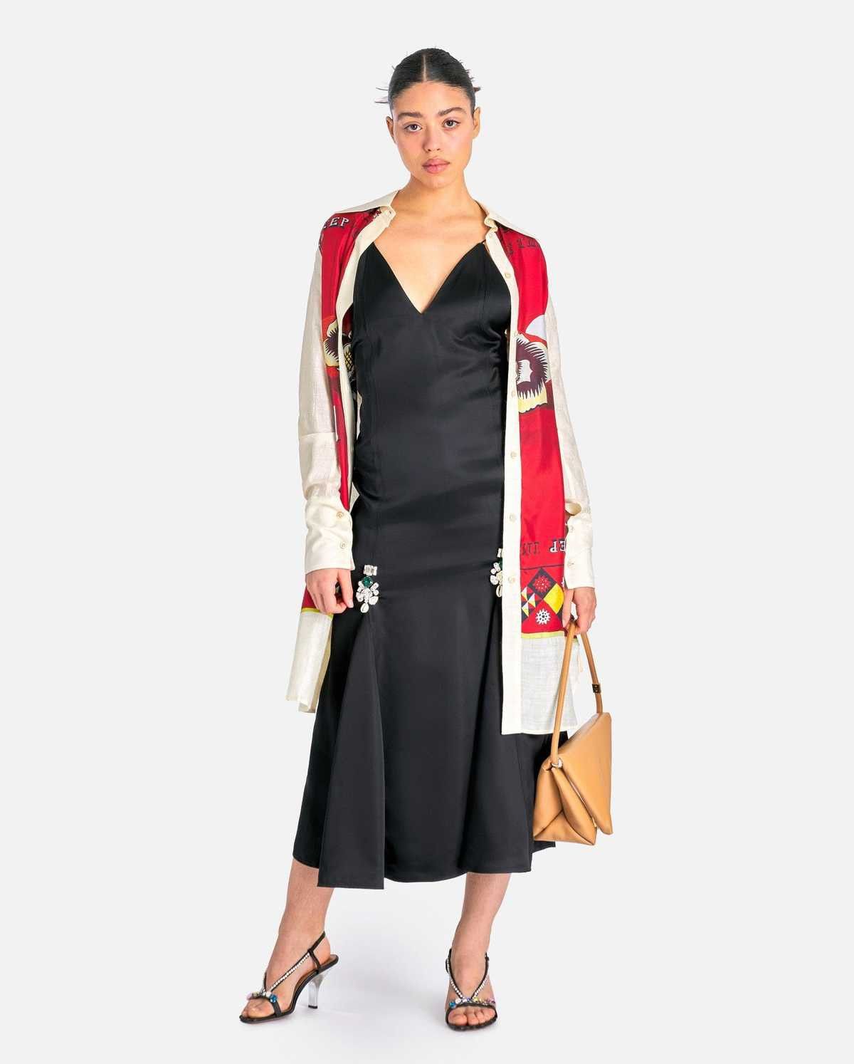 Wales Bonner BNWT AW23 WALES BONNER JOSEPHINE HEAVY SATIN DRESS 40 Size S / US 4 / IT 40 - 13 Thumbnail