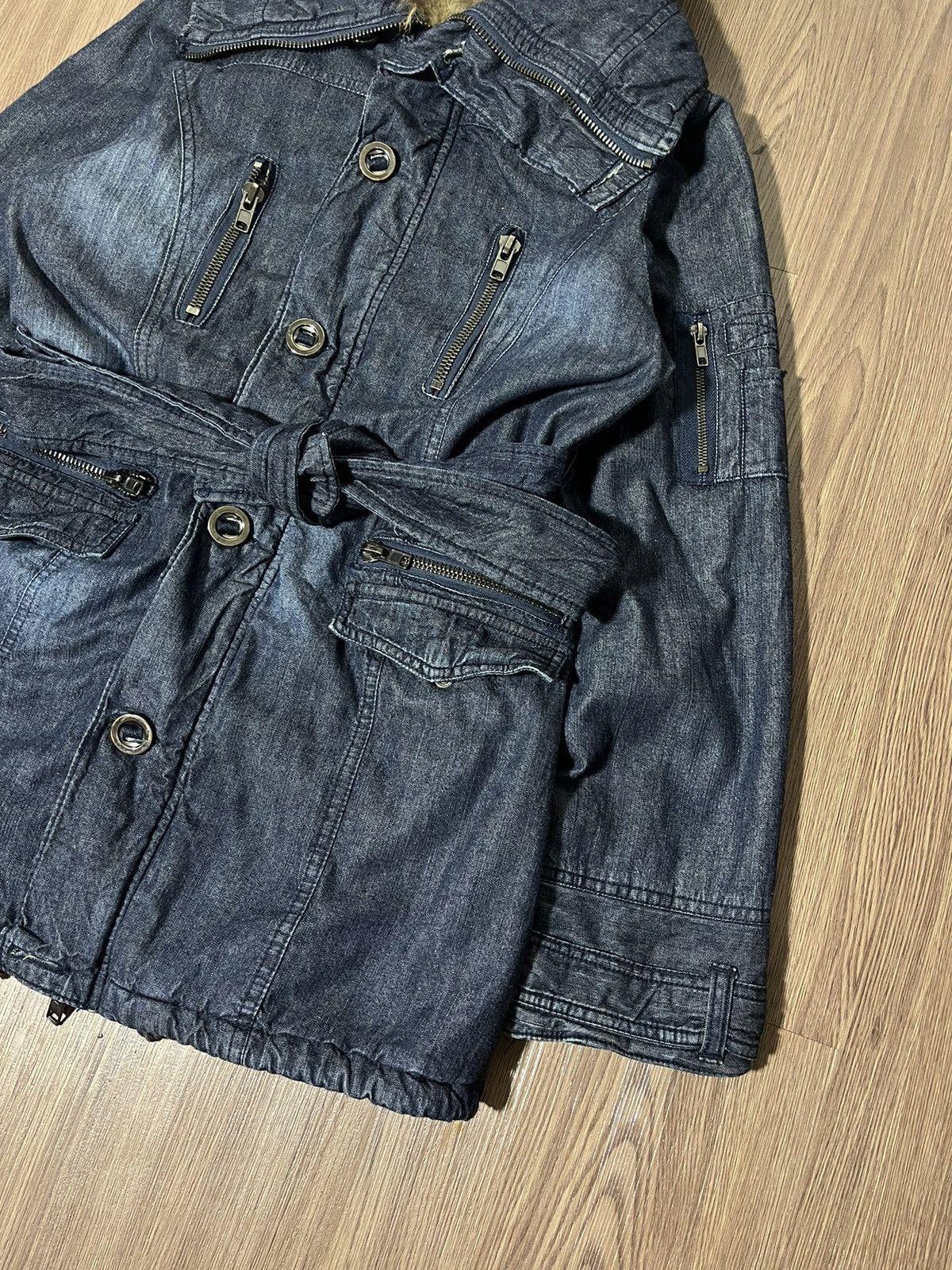 Hysteric Glamour Rei Firenze Multipocket punk Fur Denim Parka Belt Waisted Size US L / EU 52-54 / 3 - 5 Thumbnail