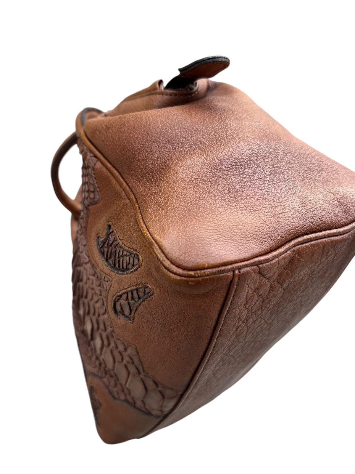 Leather Vintage Ibiza Japan Patina Python Snake Leather Doctor Bag Size ONE SIZE - 14 Thumbnail