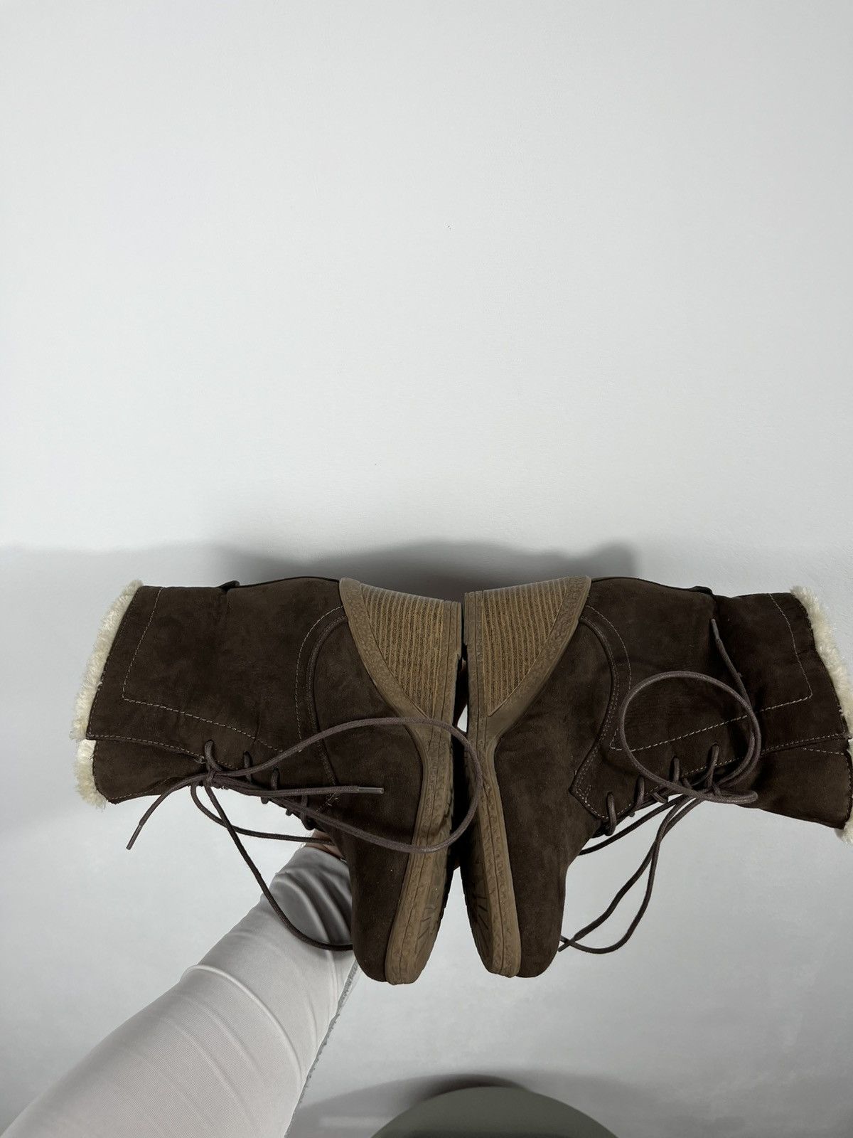 Other Graceland Brown Suede Wedge Ankle Boots Faux Fur EU 39 Size US 8 / IT 38 - 10 Thumbnail