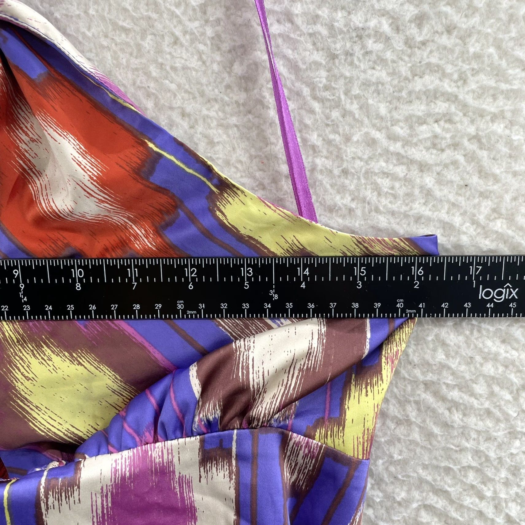 Vintage VINTAGE Y2K Halter Top Purple Satin 70s Groovy Disco Pattern Keyhole Shirt M Womens Size M / US 6-8 / IT 42-44 - 5 Thumbnail