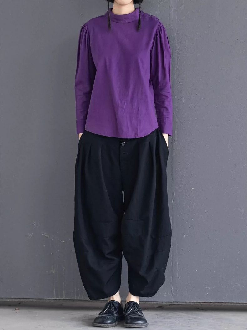 Kenzo KENZO Vintage purple small round neck shirt in early days Size M / US 6-8 / IT 42-44 - 2 Thumbnail