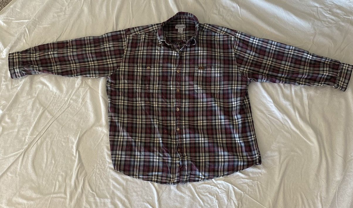 Carhartt Vintage Carhartt Red White Plaid Button Up Size US XXL / EU 58 / 5 - 3 Thumbnail