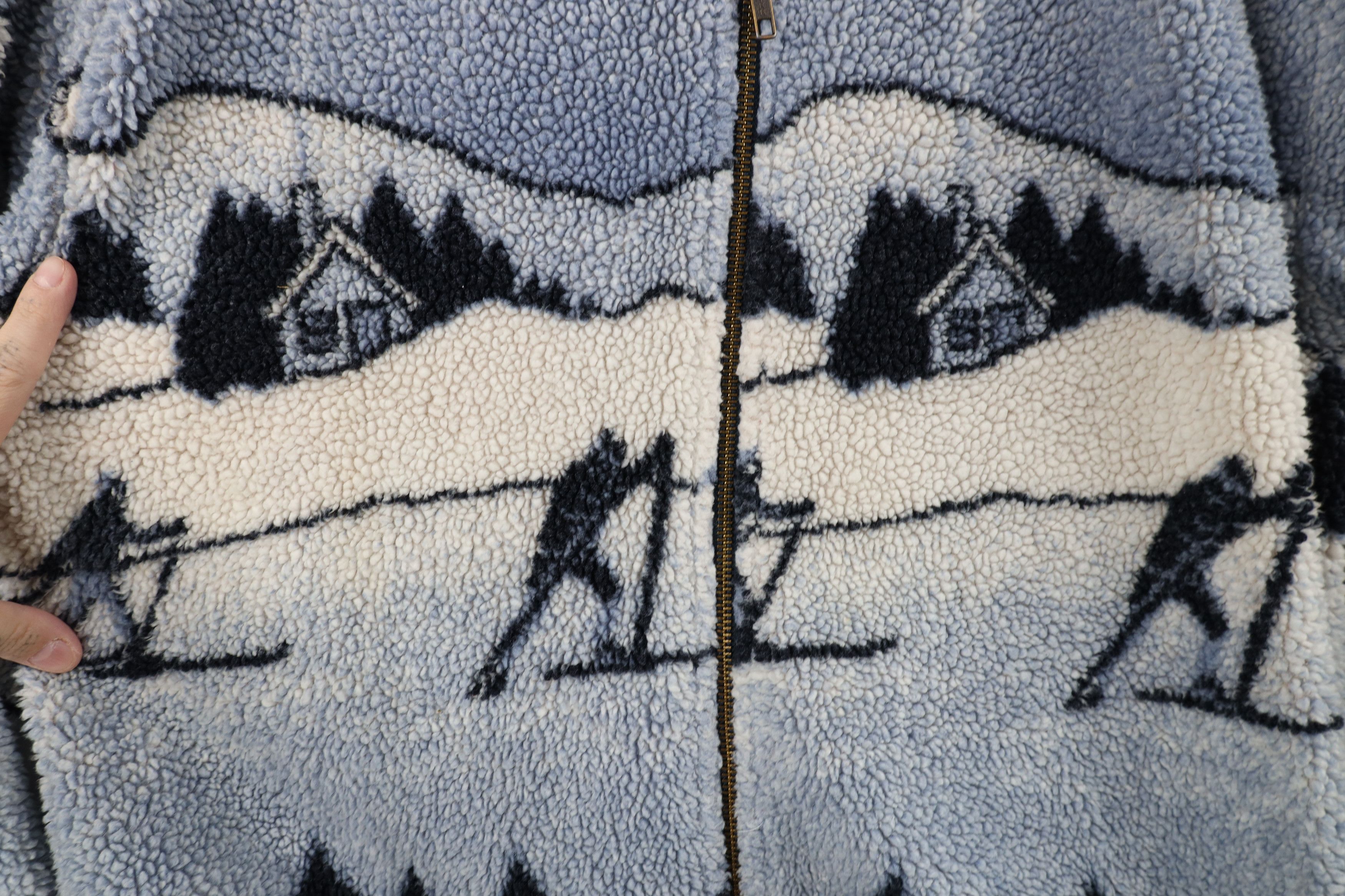 Vintage Vintage 90s Streetwear Ski All Over Print Fleece Jacket Size M / US 6-8 / IT 42-44 - 4 Thumbnail
