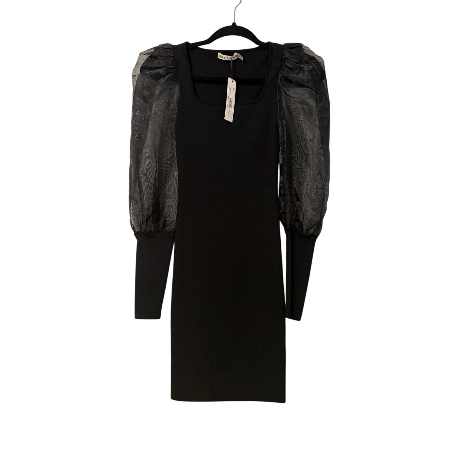 Alice + Olivia ALICE + OLIVIA | Abella Puff Sleeve Bodycon Knit Dress | XS Size XS / US 0-2 / IT 36-38 - 2 Thumbnail