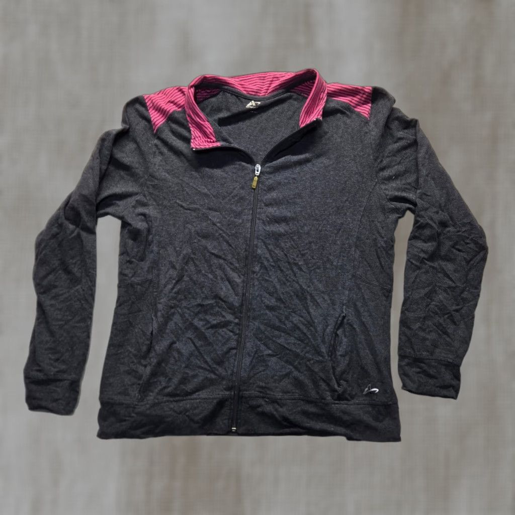 Vintage Athletic Gray Hoodie Zip Up Jacket Sweatshirt Sweater Hooded Adult Women's XL Shirt Size XL / US 12-14 / IT 48-50 - 1 Thumbnail