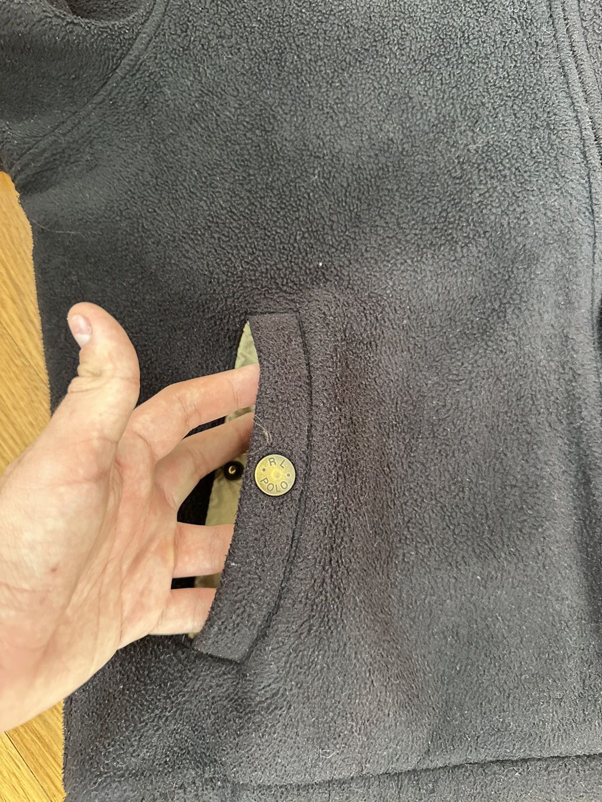 Polo Ralph Lauren Vintage Polo Ralph Lauren Zip Fleece Jacket Black Fir Logo Size US L / EU 52-54 / 3 - 13 Thumbnail