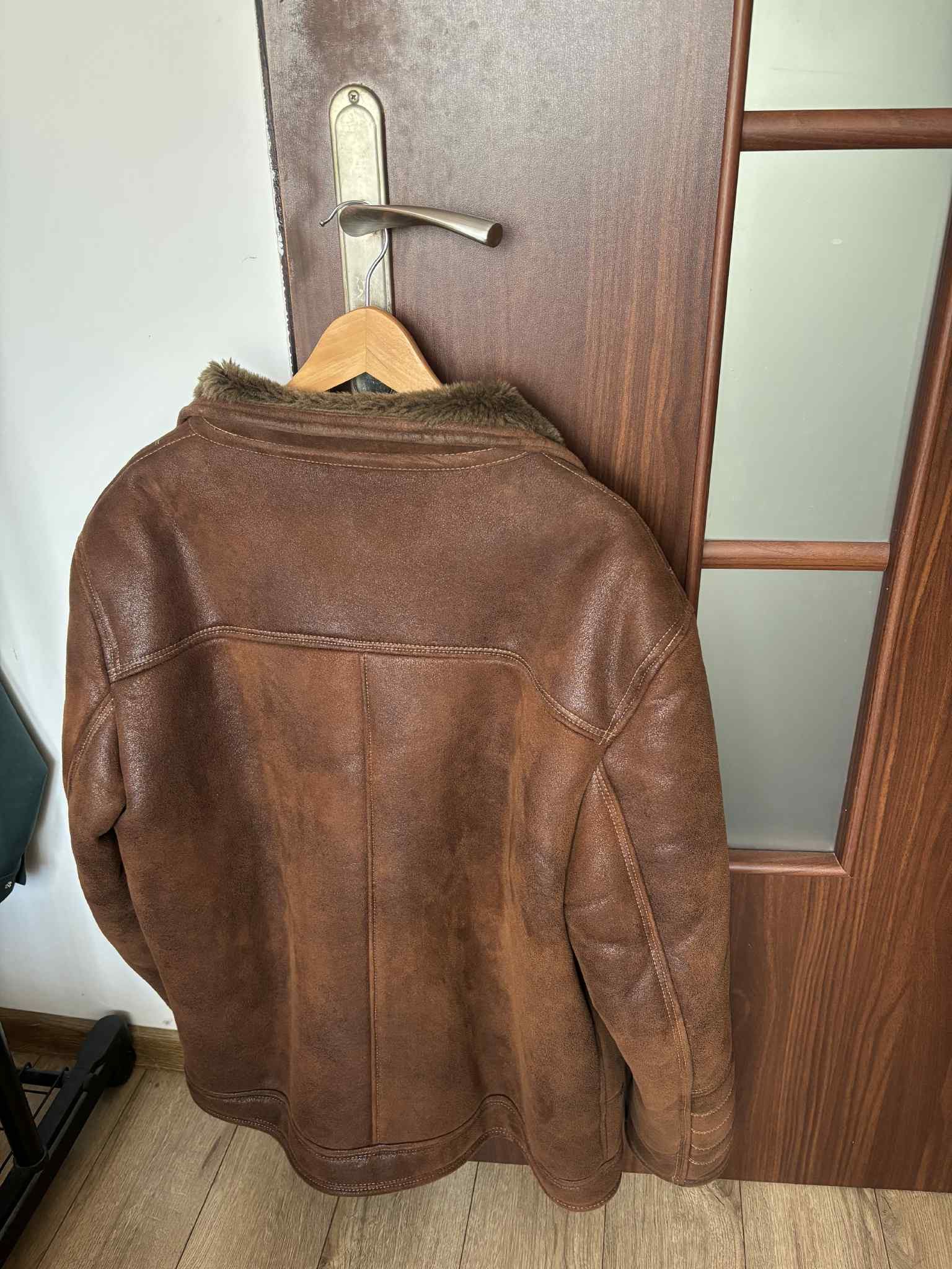 Other brown men's jacket from the 90s sheepskin flannel Size US XXL / EU 58 / 5 - 2 Thumbnail
