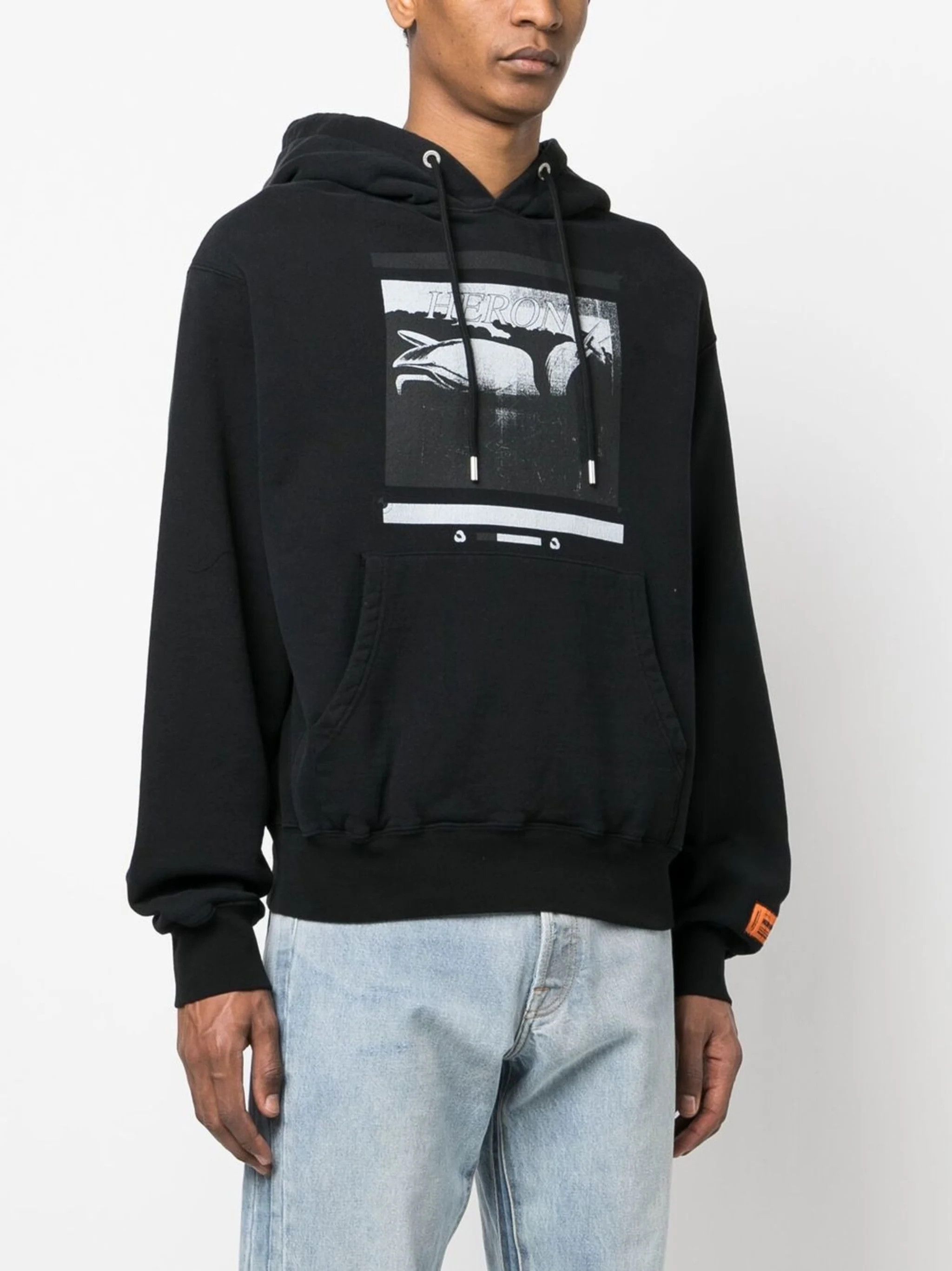 Heron Preston o1b1xh1ea1223 Graphic Print Hoodie in Black Size US XL / EU 56 / 4 - 3 Thumbnail