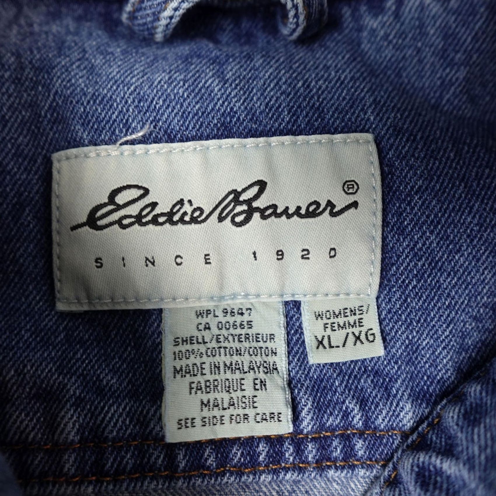 Eddie Bauer VINTAGE Eddie Bauer Jacket Womens XL Blue Denim Jean Trucker Button Up Classic Jacket Size 40" / US 18 - 2 Thumbnail