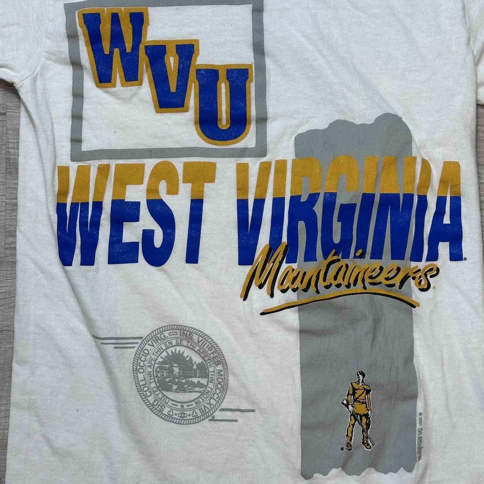 Other Vintage 90s 1991 WVU West Virginia Mountaineers Graphic Tee Size US S / EU 44-46 / 1 - 7 Thumbnail