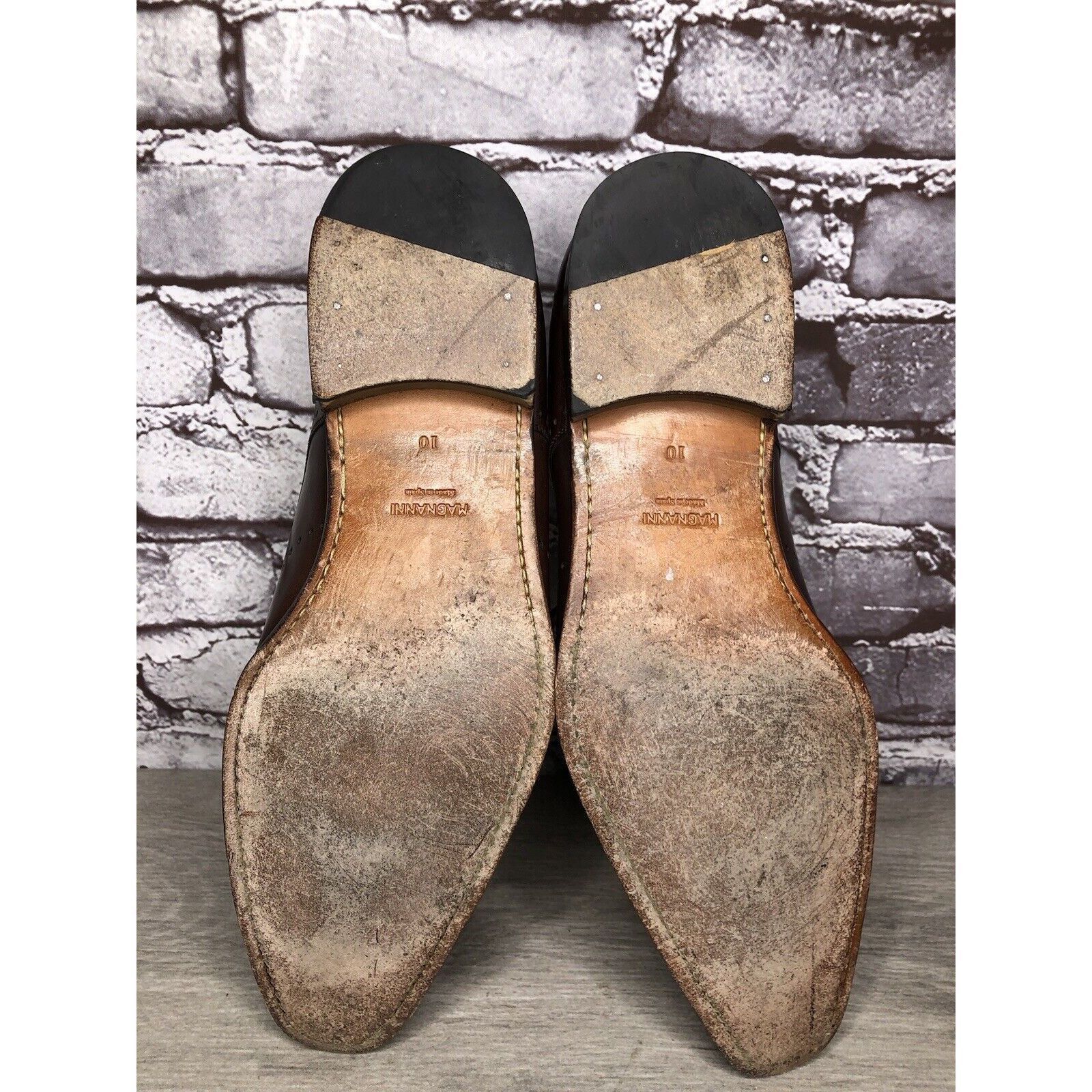 Magnanni Magnanni Neiman Marcus Burnished Brown Leather Wingtip Dress Size US 10 / EU 43 - 17 Thumbnail