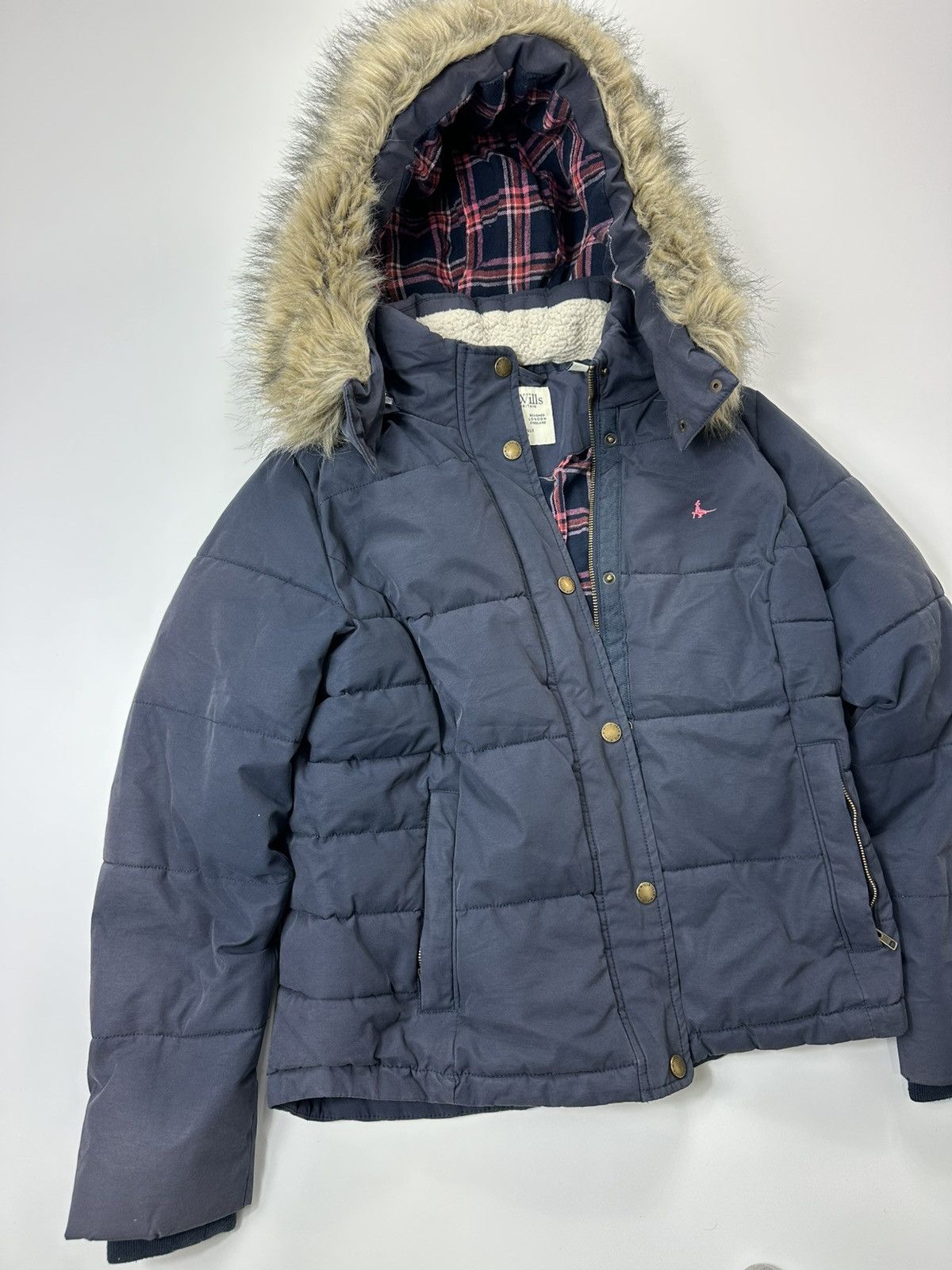 Jack Wills Jack Wills Faux Fur Jacket Logo Blue Y2K Style Size M / US 6-8 / IT 42-44 - 5 Thumbnail