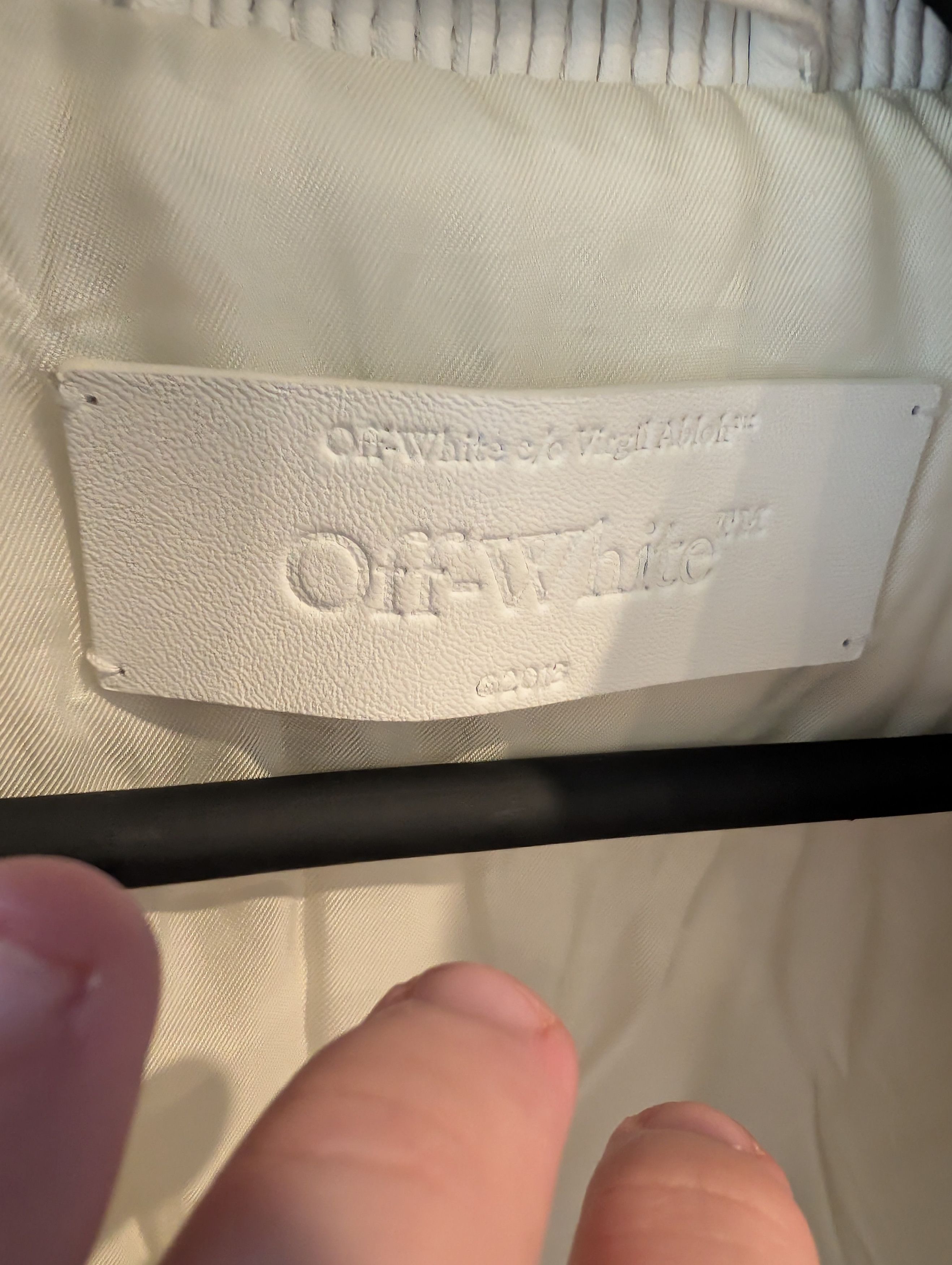 Off-White Runway/sample Off-white full leather varsity jacket Size US M / EU 48-50 / 2 - 9 Thumbnail