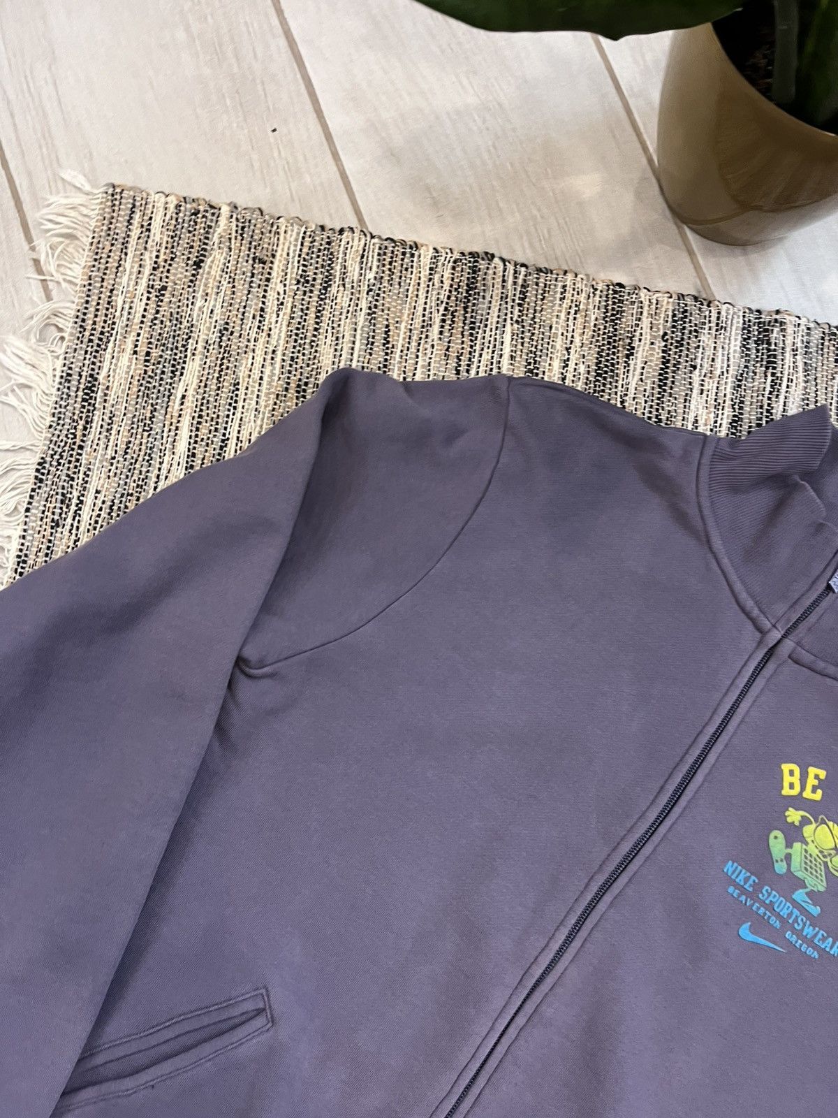 Nike × Vintage Vintage Nike zip Sweatshirt purple minimalistic sportswear Size US XL / EU 56 / 4 - 7 Thumbnail