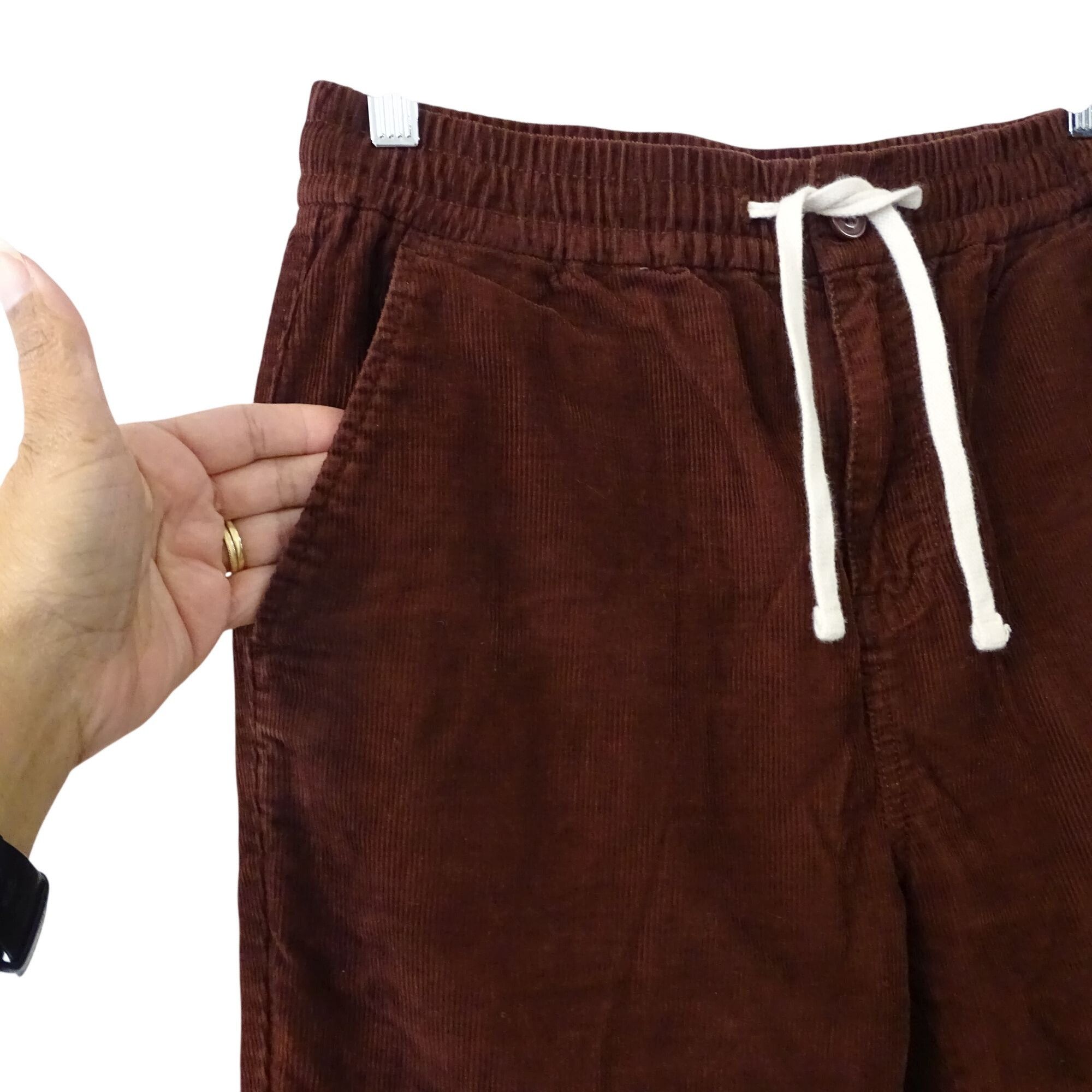 J.Crew J Crew Corduroy Drawstring Dock Pants Jogger Burgundy Small Size US 28 / EU 44 - 2 Thumbnail