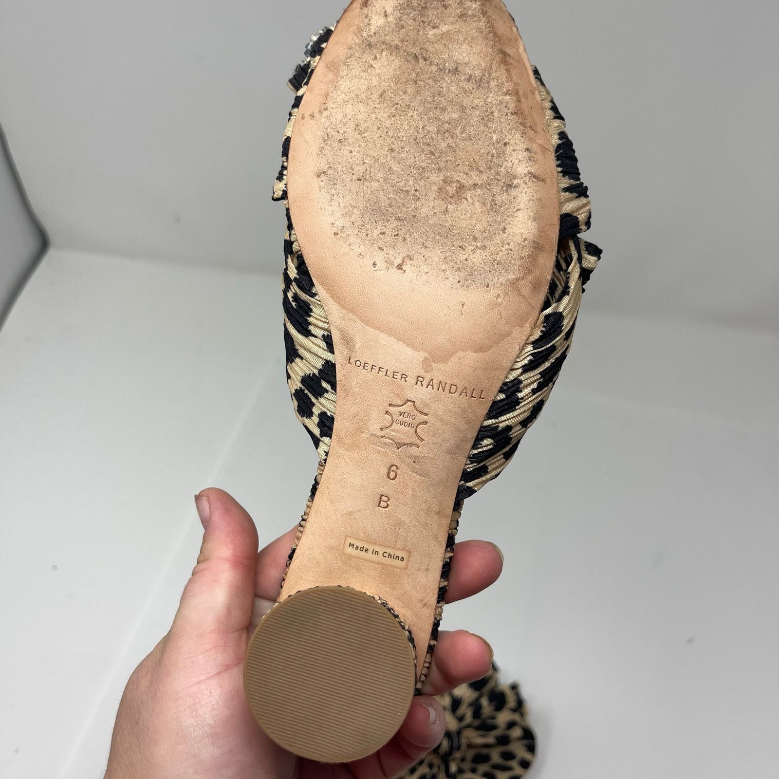 Loeffler Randall Loeffler Randall Emilia Leopard Pleated Bow Sandal sz 6 Size US 6 / IT 36 - 4 Thumbnail