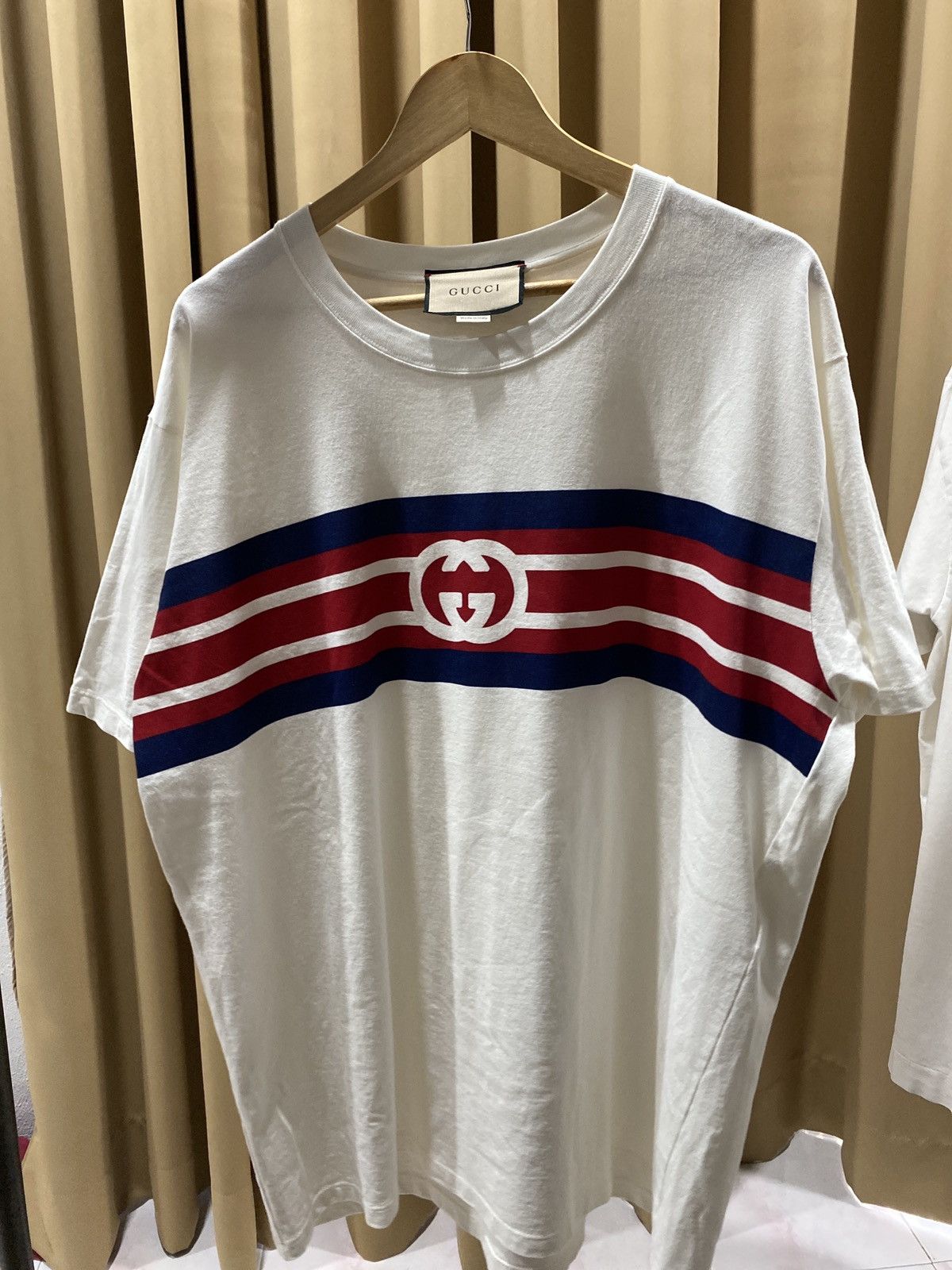 Gucci Gucci interlocking G stripe white T-shirt Size US L / EU 52-54 / 3 - 15 Thumbnail