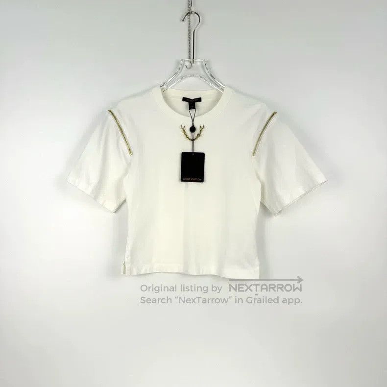 Louis Vuitton Louis Vuitton White shoulder zipper chain short sleeve Size S / US 4 / IT 40 - 3 Thumbnail